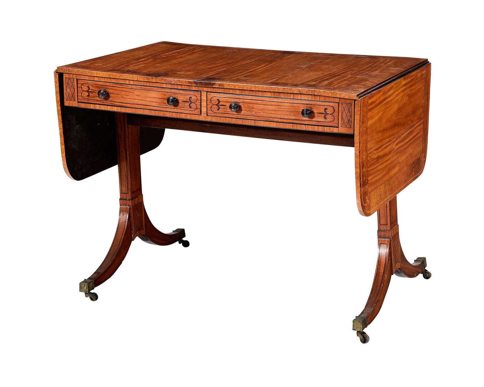Fine Edwardian Highly Figured and Inlaid Satinwood Sofa Table (1 of 14)