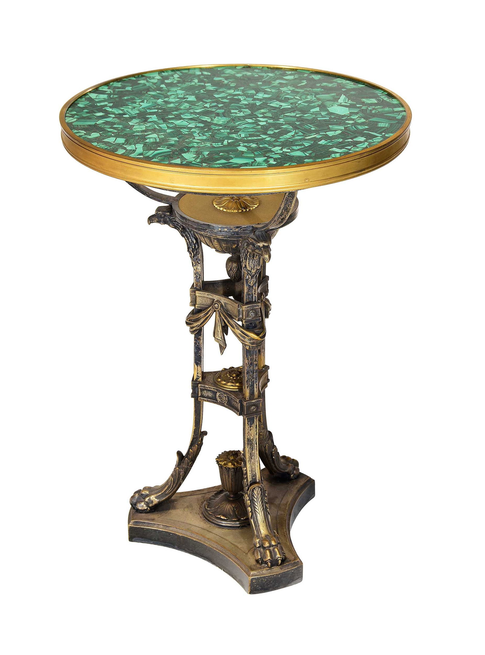 Empire Style Bronze and Malachite Bronze Tripod Stand (1 of 6)