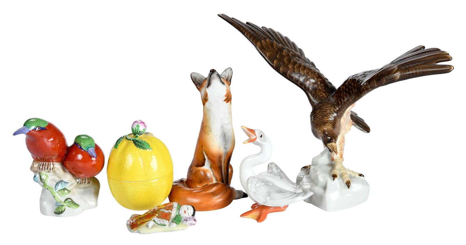 Six Herend Porcelain Table Objects (1 of 6)