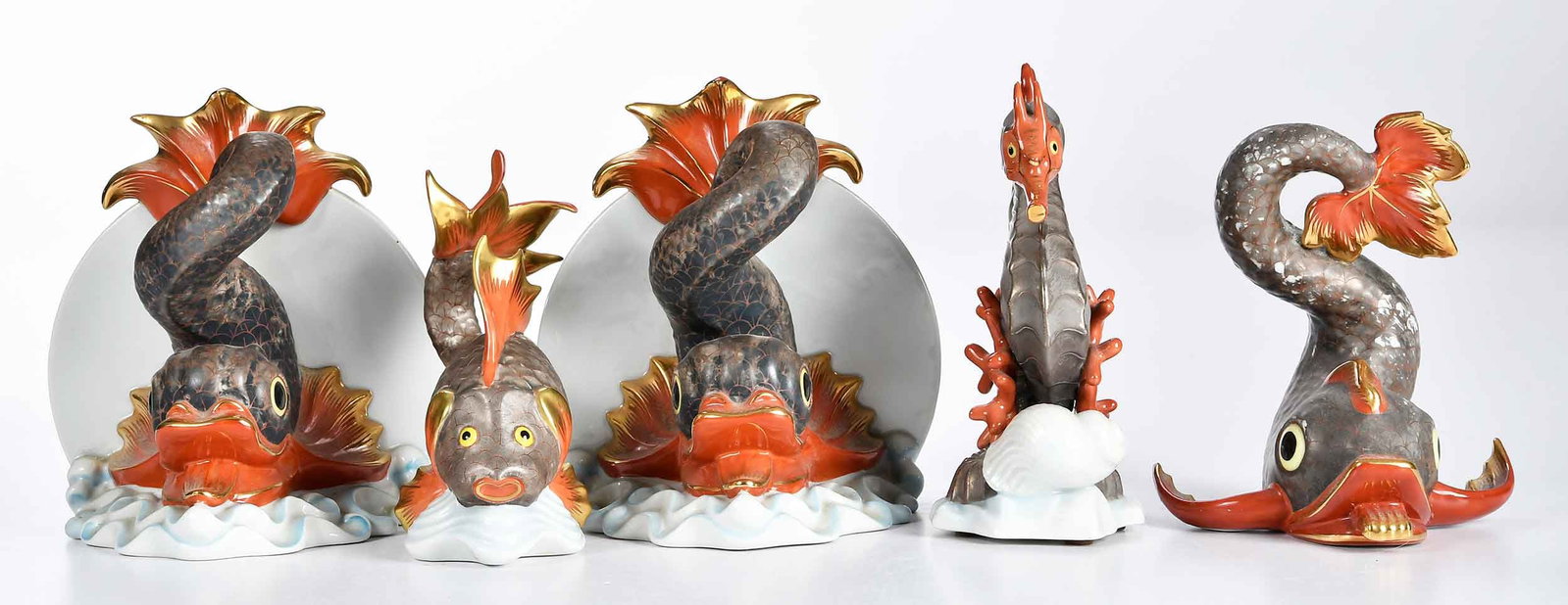 Five Herend Porcelain Sea Creature Table Objects - 2