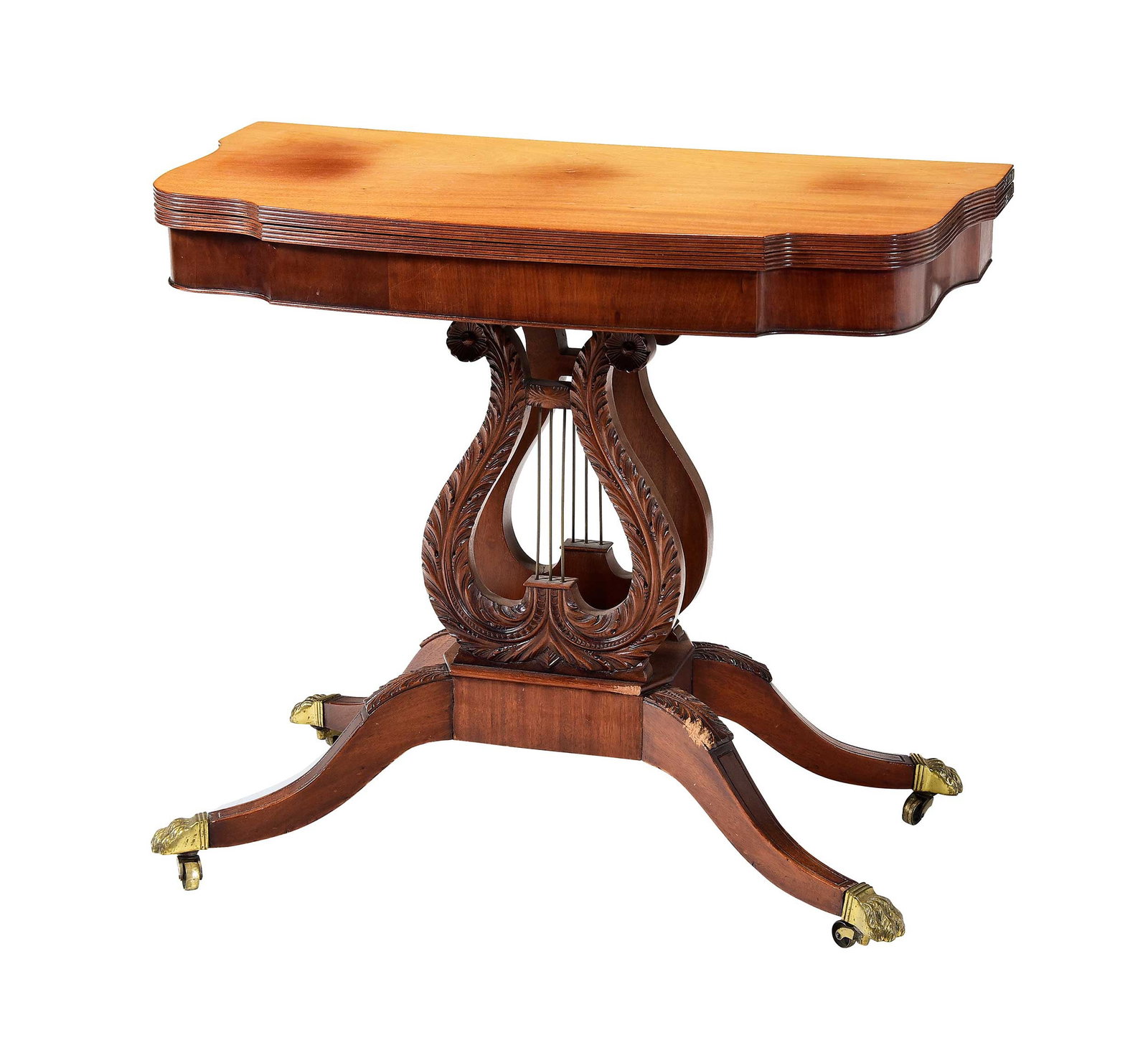 Classical Style Carved and Figured Mahogany Games Table (1 of 11)