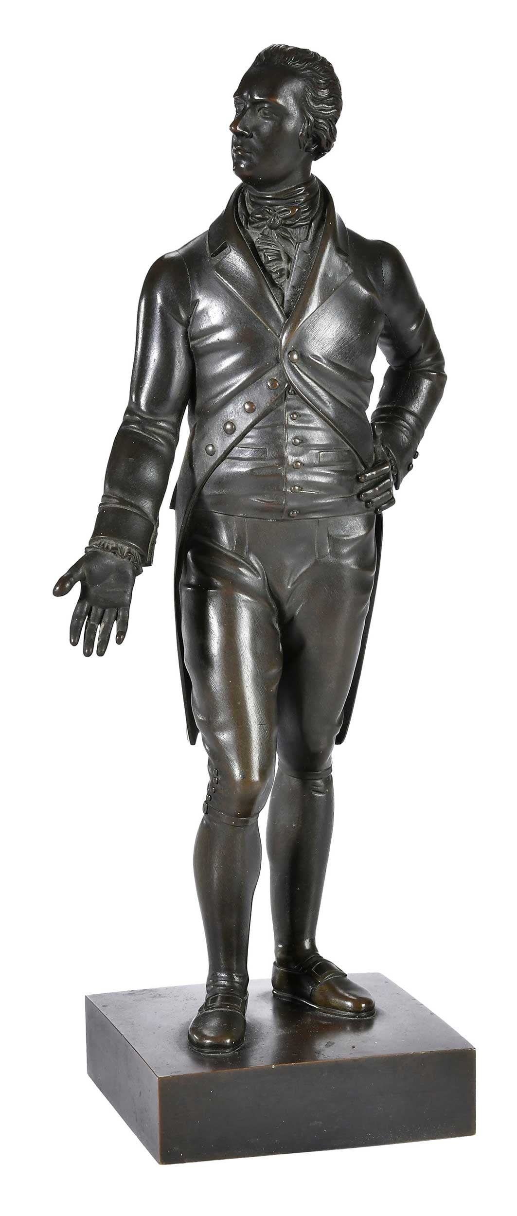 British or American School Bronze: (19th/20th century) Portrait of a Statesman, unsigned, patinated bronze, overall, 13 x 5-1/2 x 4 in. Provenance: The Collection of Joe Matthews and John Shank, Shepherdstown, West Virginia