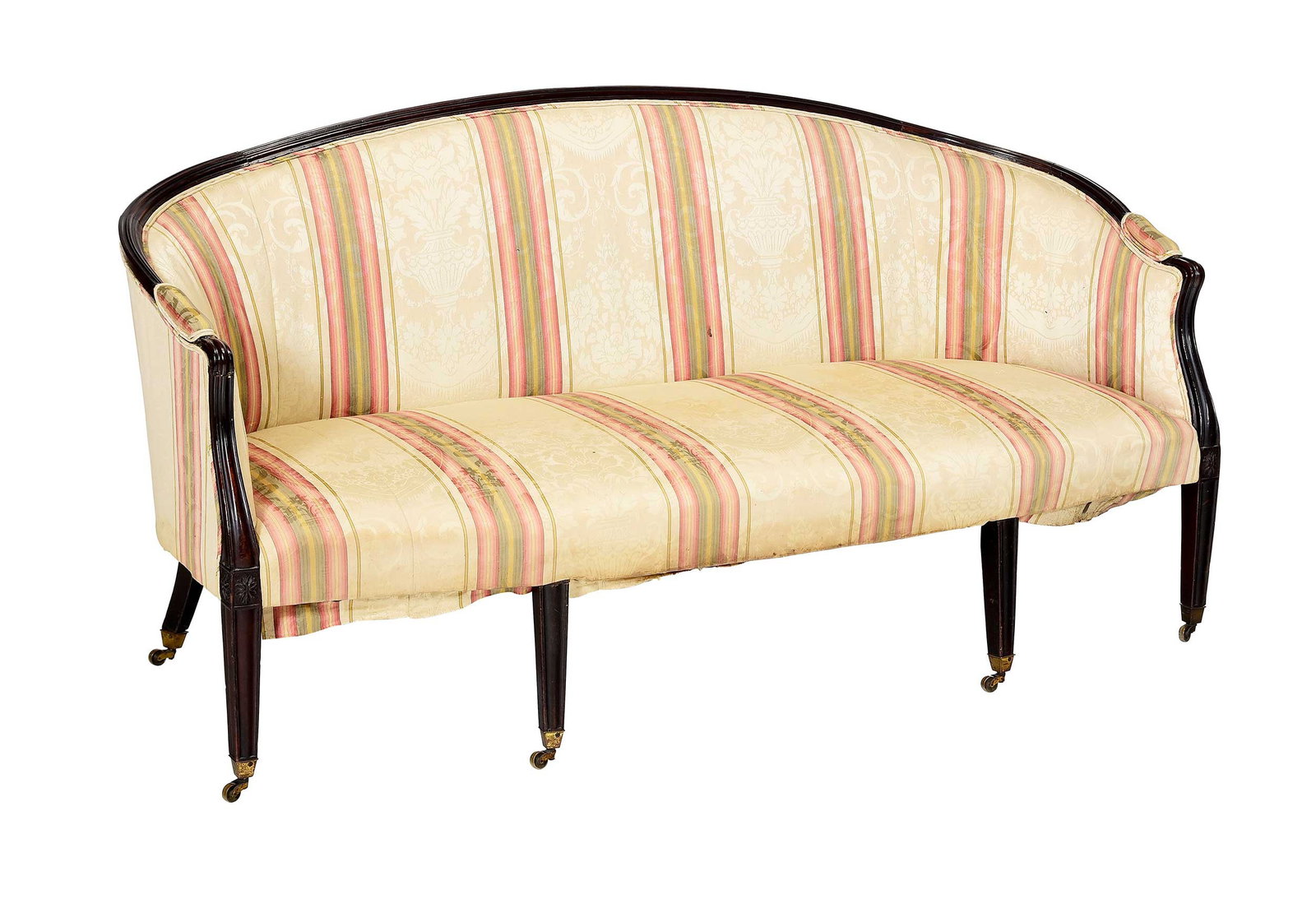 Louis XV/XVI Transitional Style Carved Mahogany Settee (1 of 9)