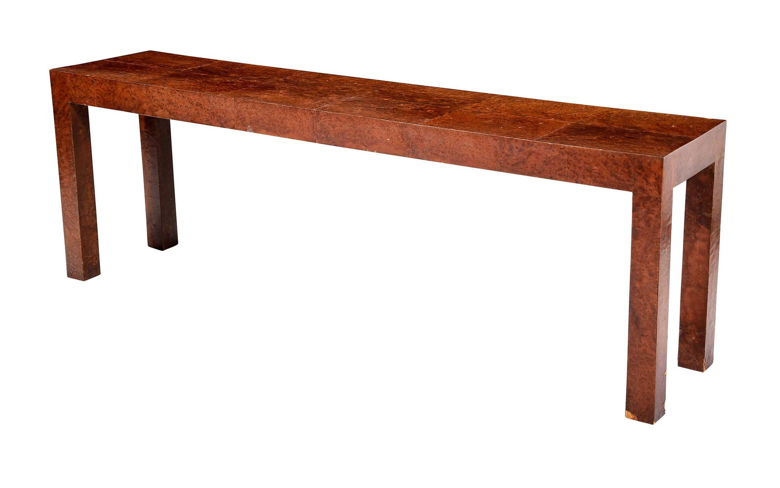 Milo Baughman Style Burl Console Table (1 of 14)