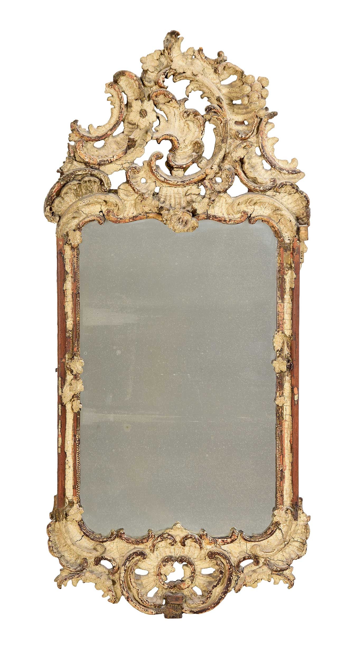 Rococo Style Small White Painted Mirror (1 of 8)