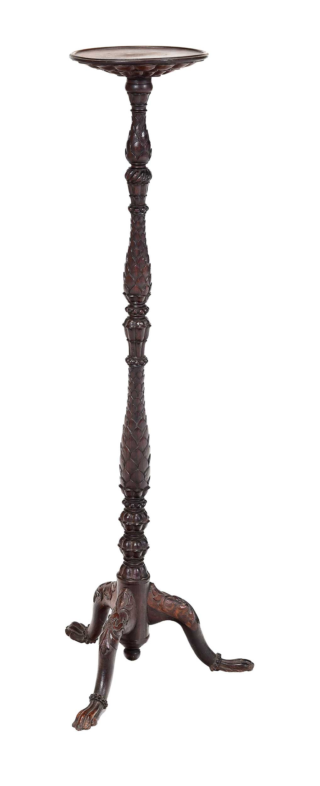 Renaissance Revival Heavily Carved Mahogany Plant Stand (1 of 4)