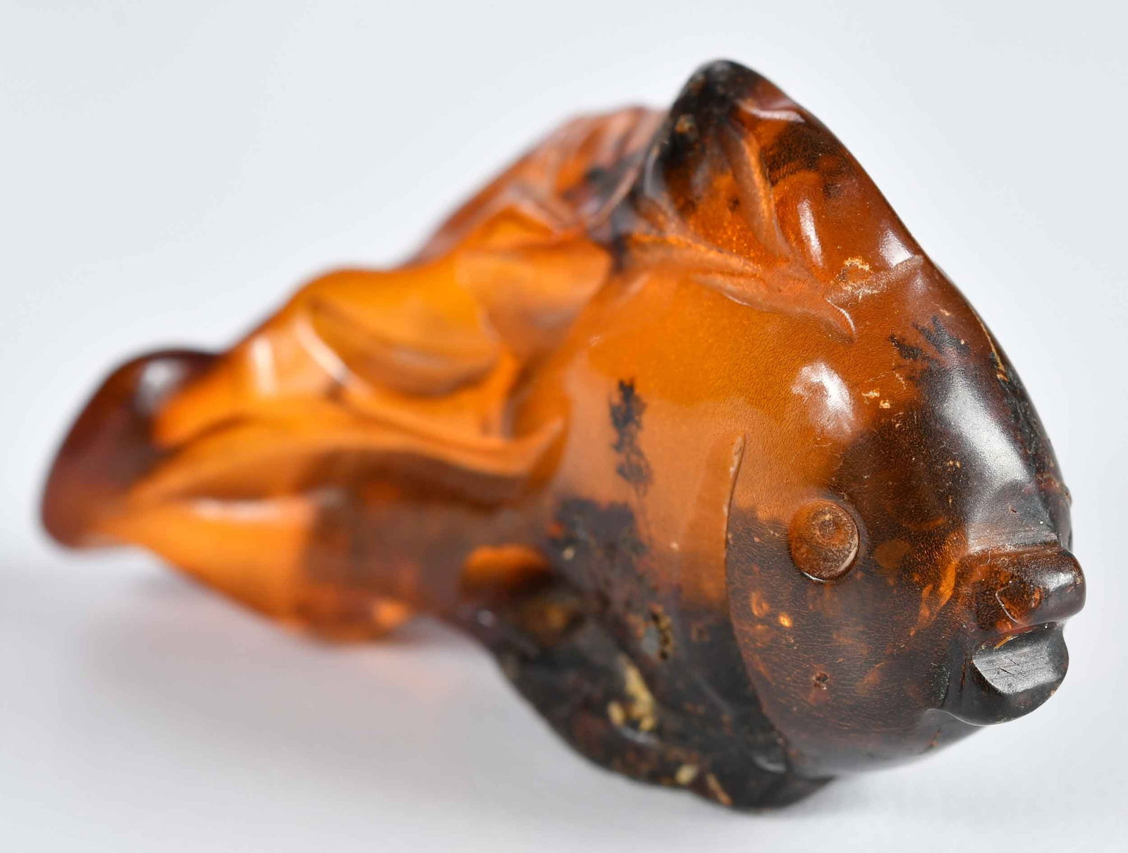 Five Carved Amber Figural Table Objects - 3