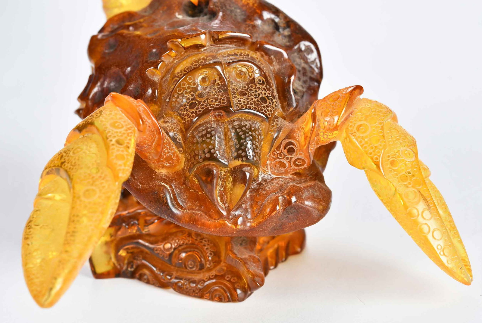 Five Carved Amber Figural Table Objects - 6