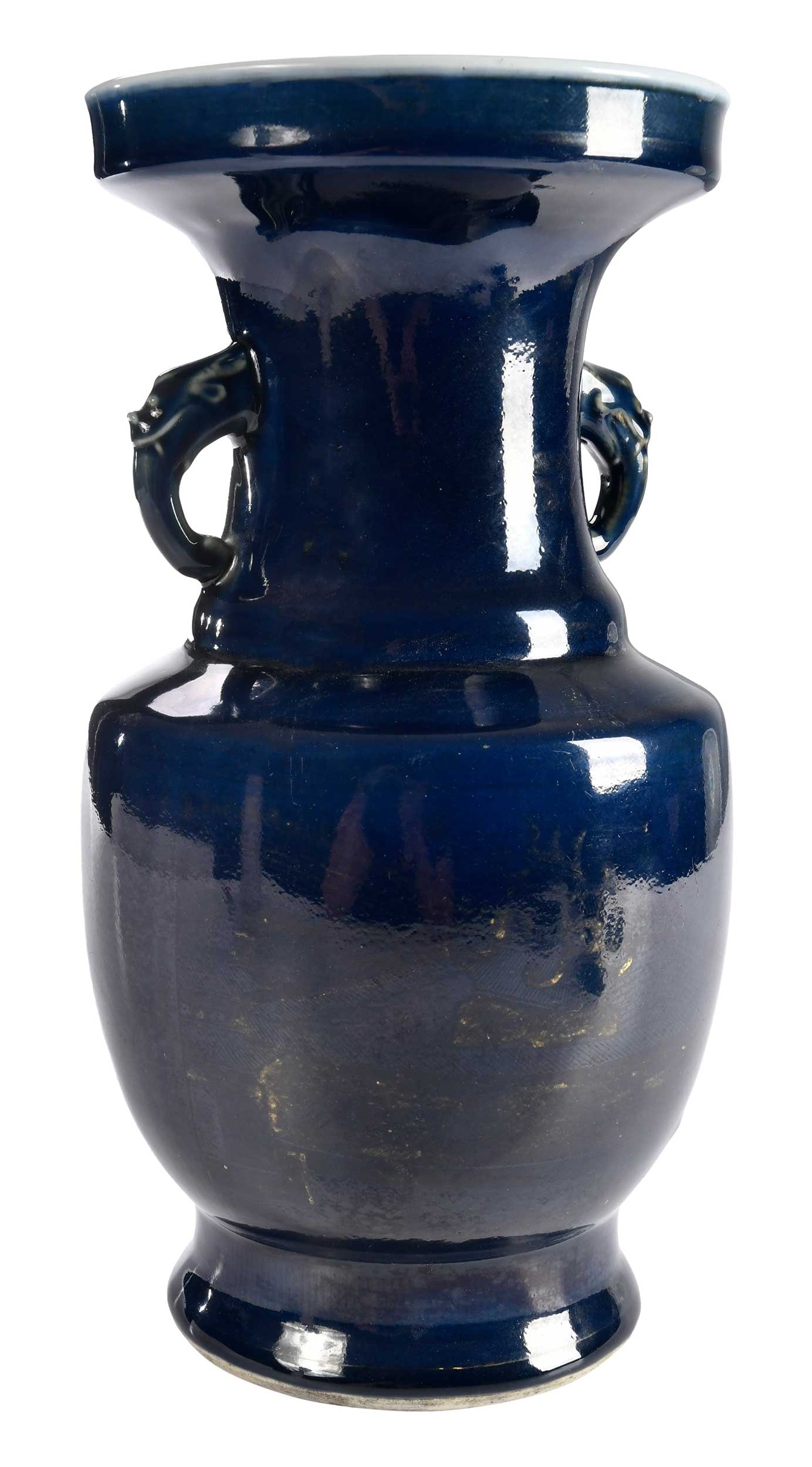 Chinese Monochrome Cobalt Glazed Vase (1 of 8)