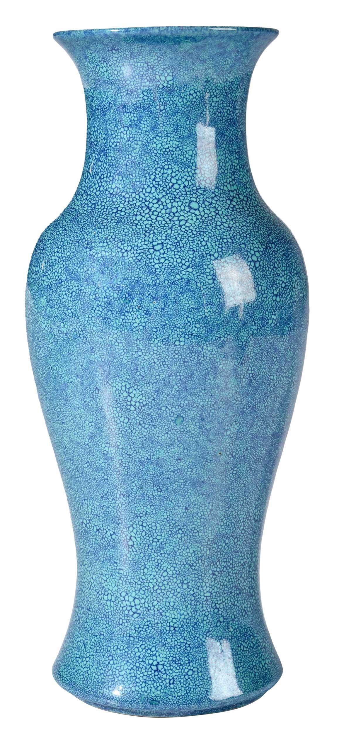 Chinese Blue Shagreen Glaze Vase: 19th/20th century, baluster form, 8-1/8 x 3-1/2 x 3-1/2 in. Provenance: The Collection of Joe Matthews and John Shank, Shepherdstown, West Virginia
