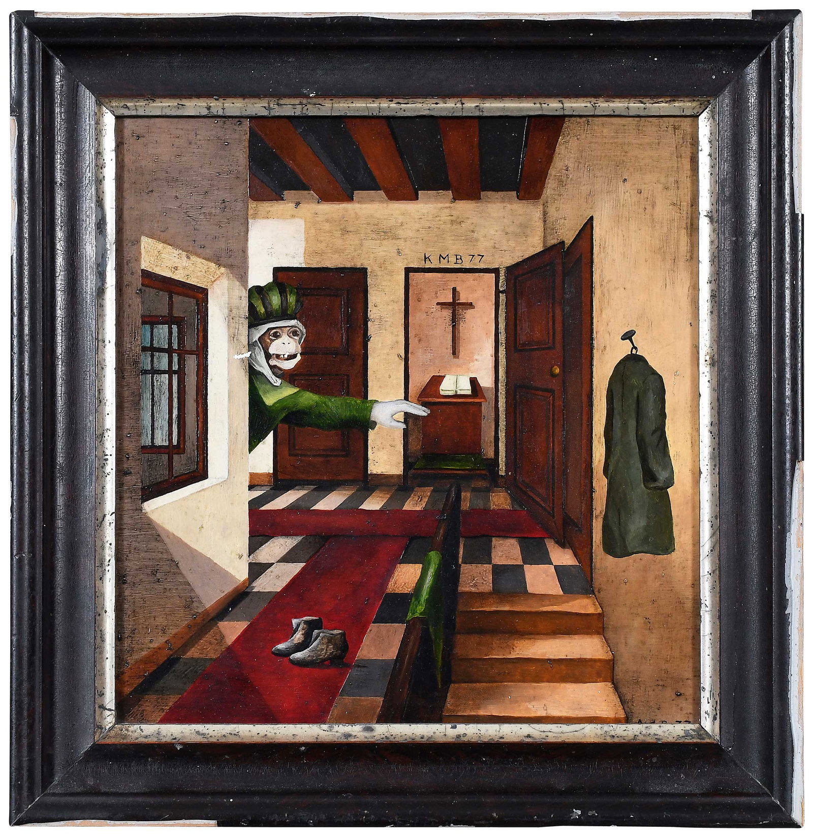 Anita Bucherer-Godeffroy: (German, 20th century) Tunzenberg,1977, signed lower right "A.G.B. 77," title inscribed verso, oil on board, 9-3/4 x 9-3/8 in.; wood frame, 12 x 11-3/4 x 1 in. Provenance: The Collection of Joe