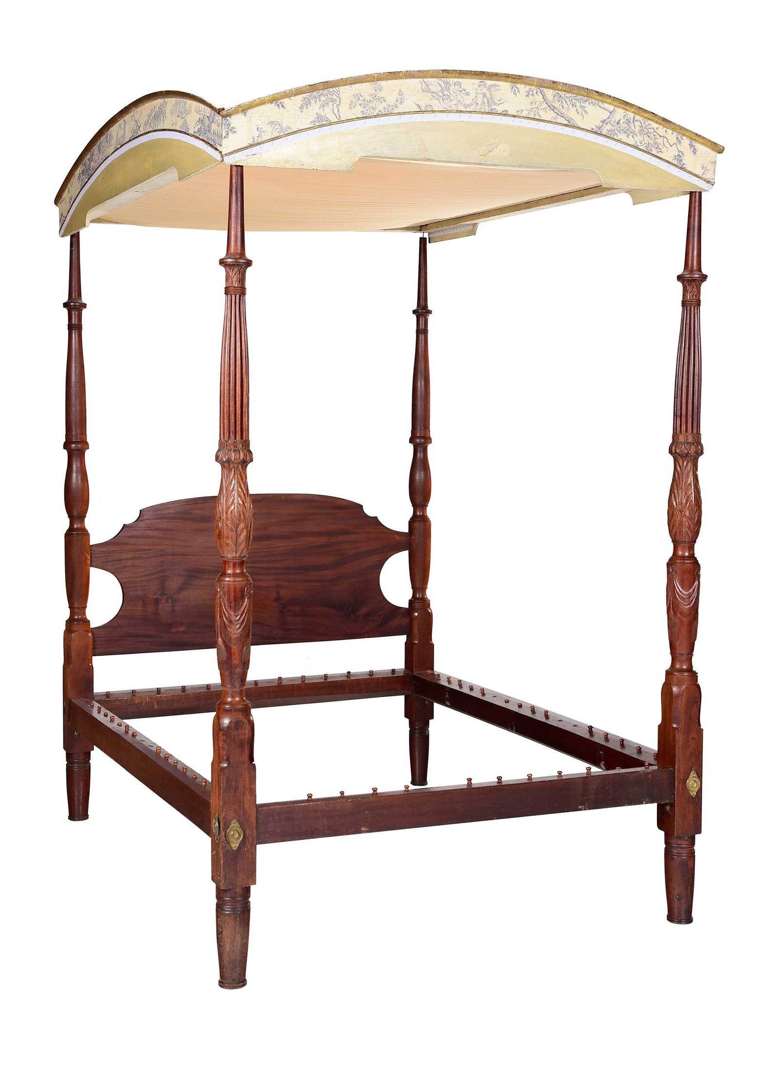 American Federal Carved Mahogany Canopy Bed (1 of 19)