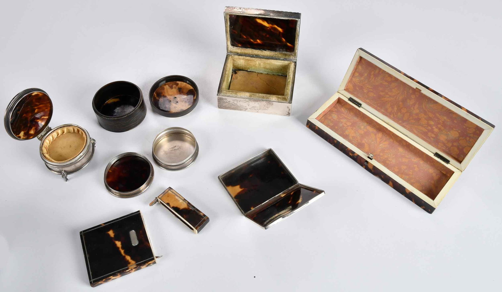 14 Silver Mounted Tortoiseshell Boxes - 10