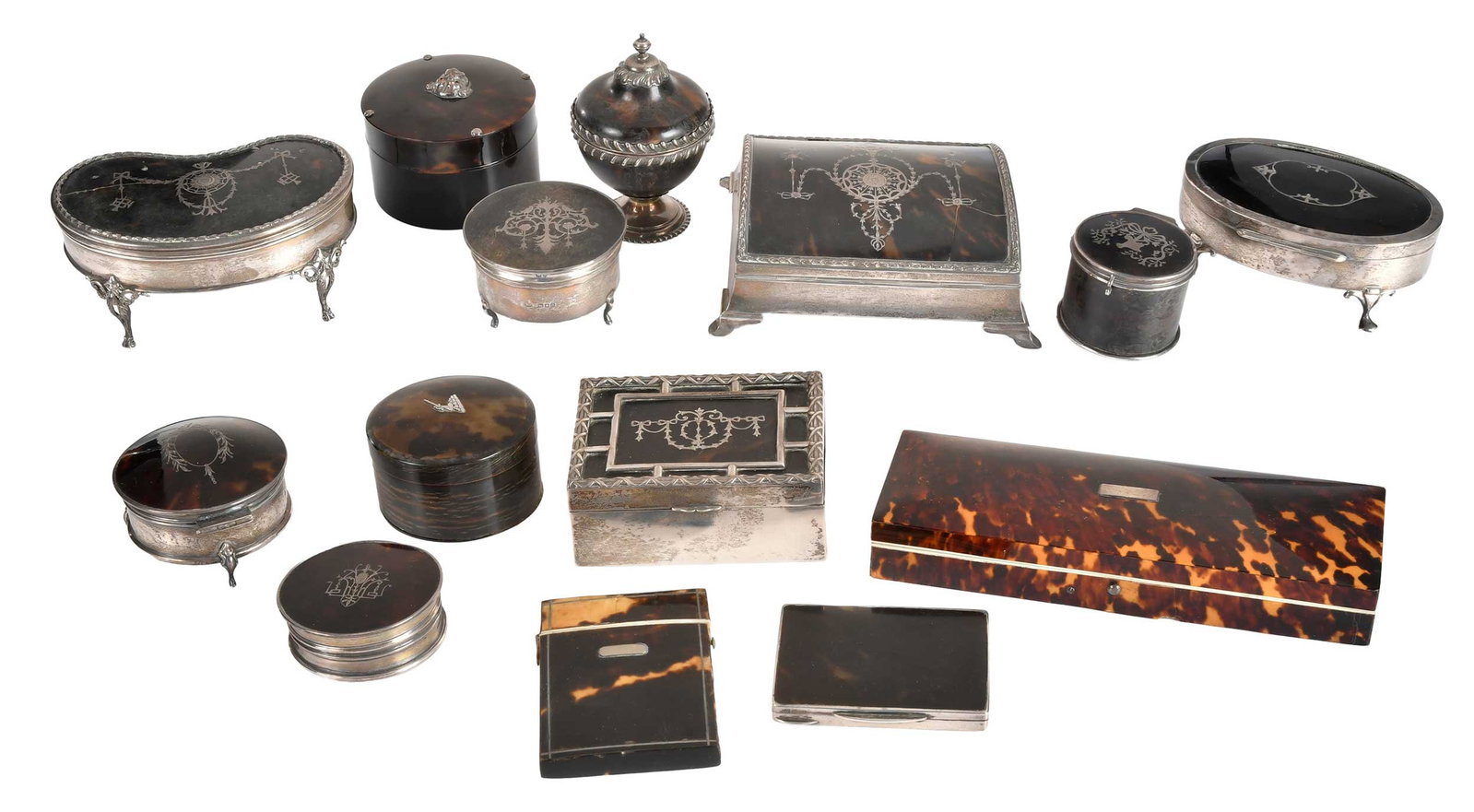 14 Silver Mounted Tortoiseshell Boxes (1 of 10)