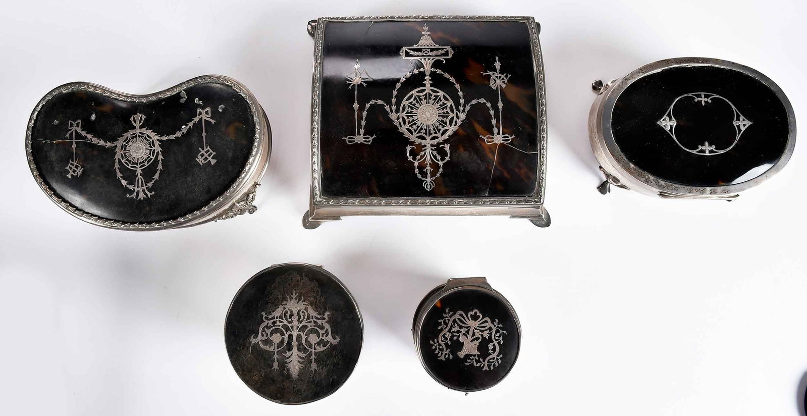 14 Silver Mounted Tortoiseshell Boxes - 2