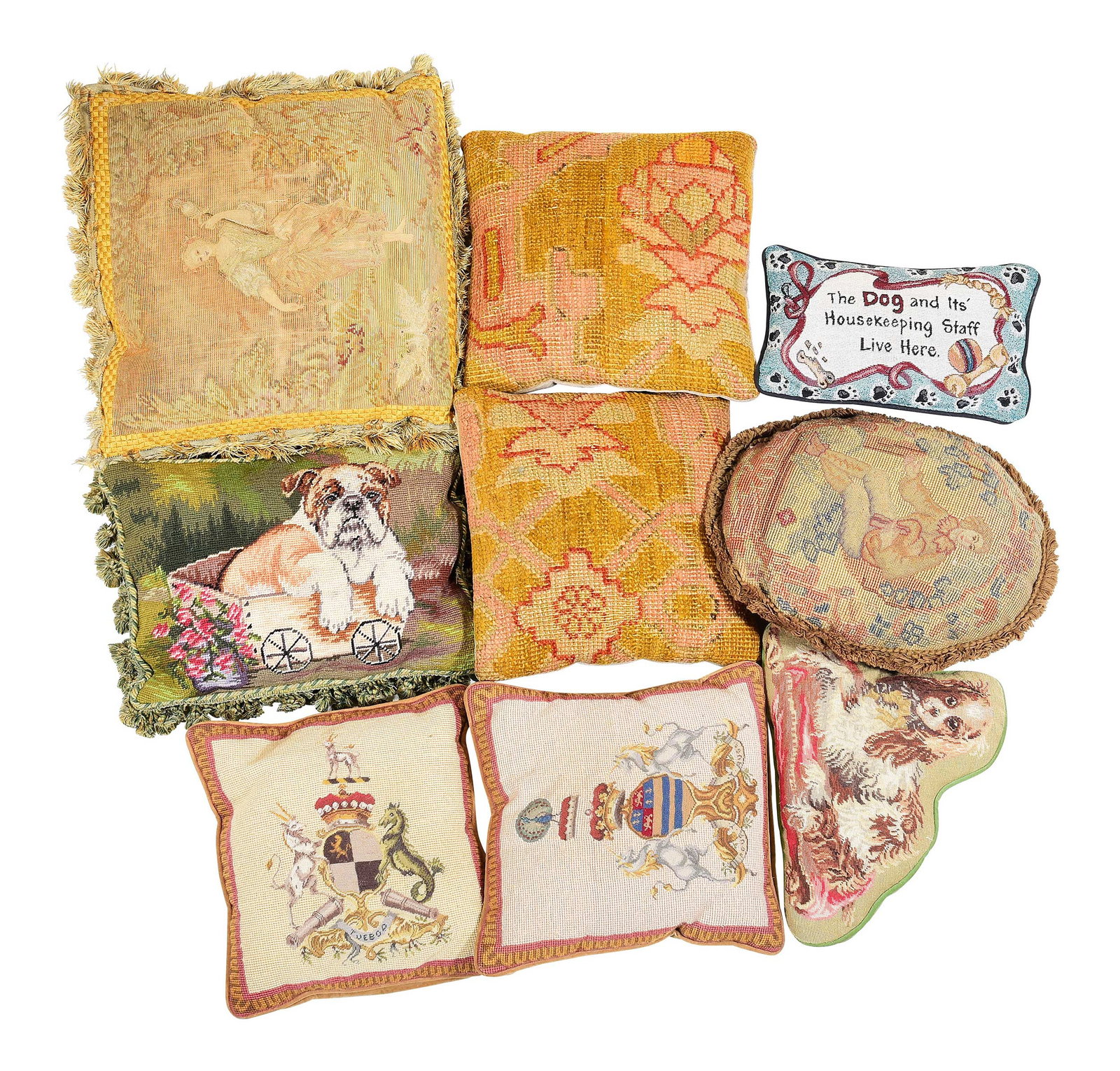 Group of Nine Assorted Needlepoint Decorative Pillows (1 of 5)