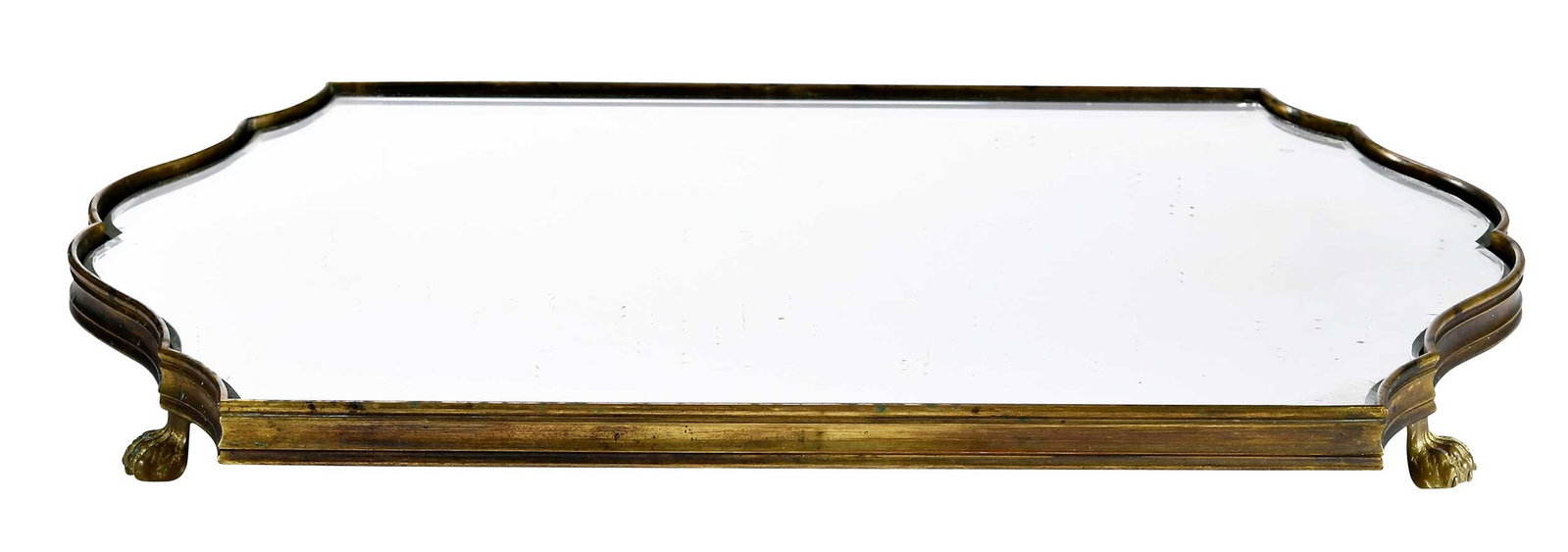 Brass Footed Mirrored Plateau (1 of 4)