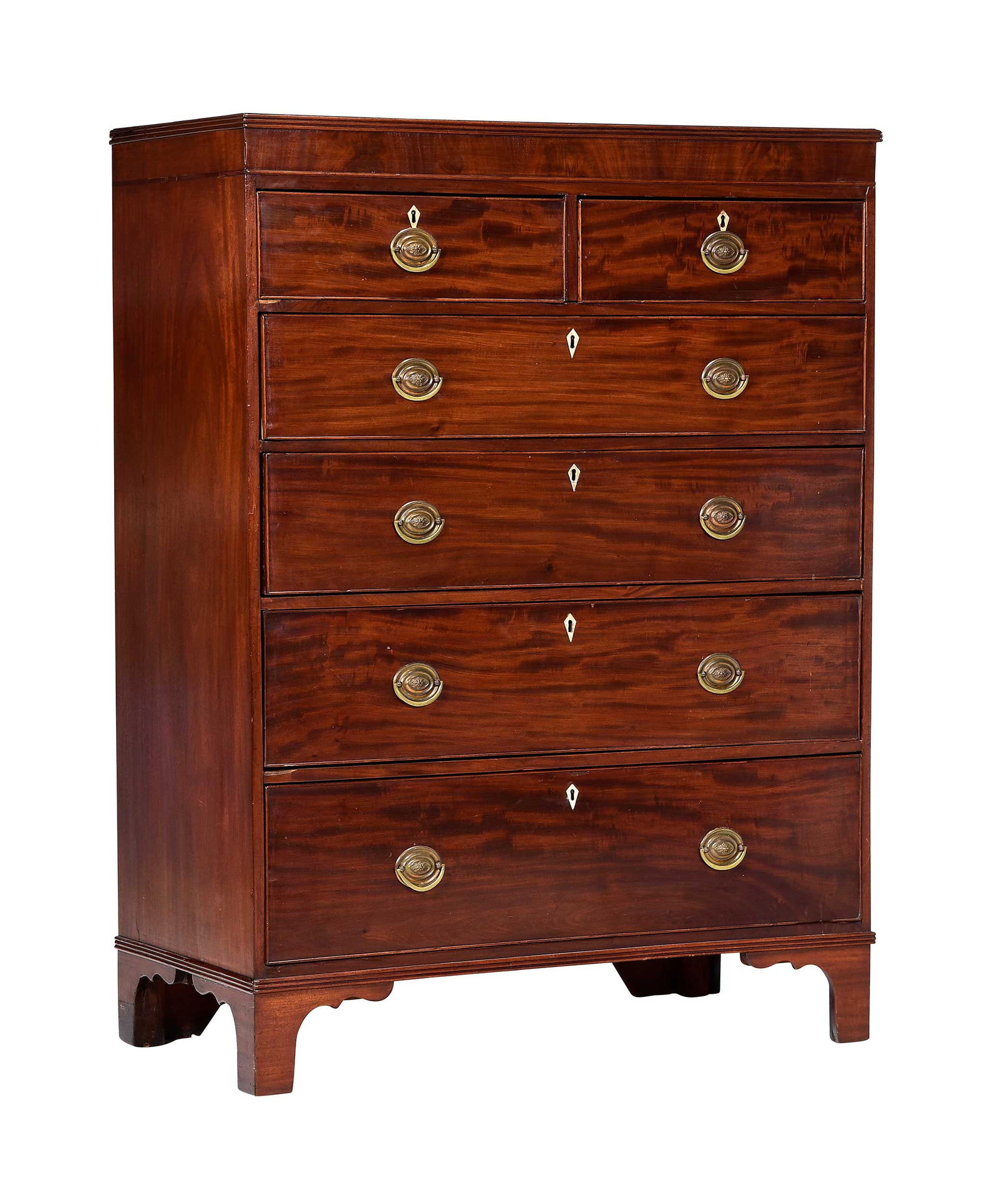 George III Inlaid and Figured Mahogany Chest of Drawers (1 of 16)