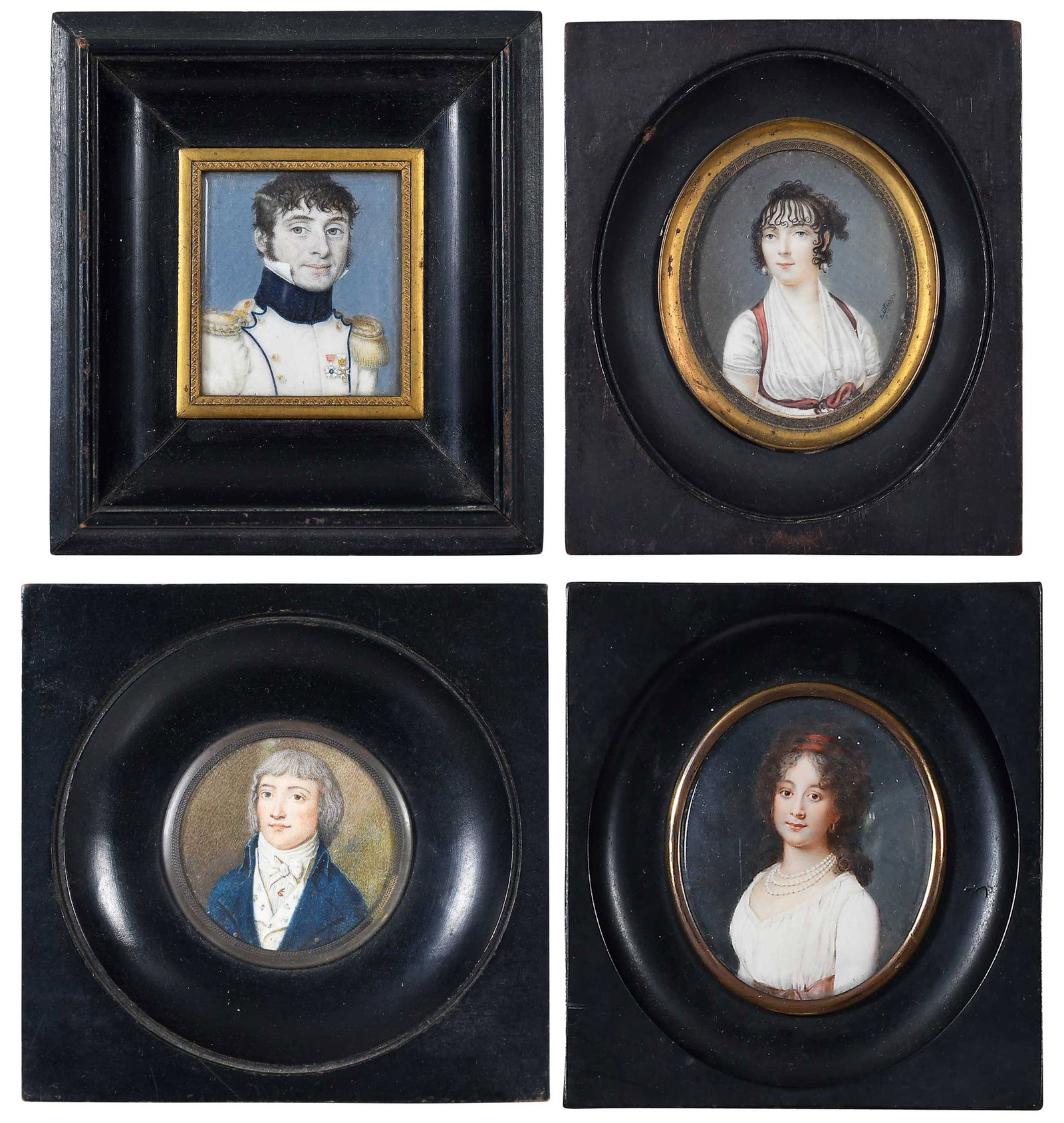 Four French School Portrait Miniatures (1 of 11)