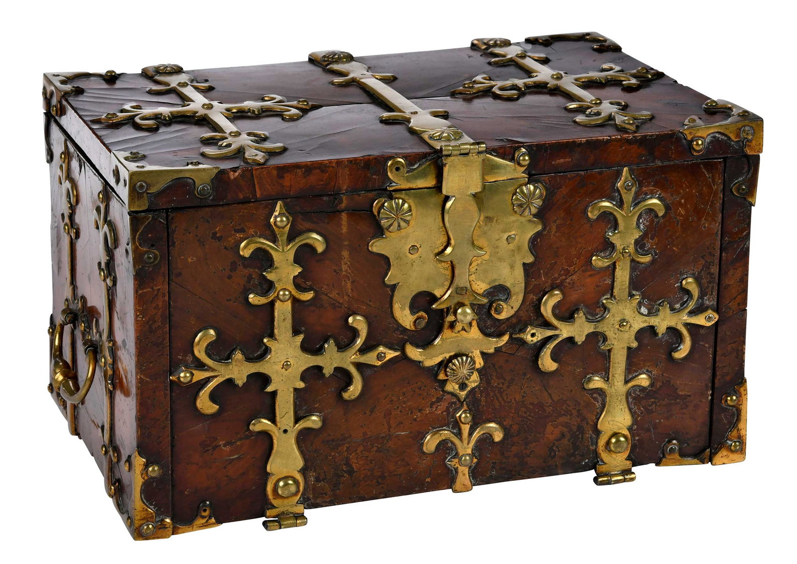 Continental Baroque Brass Mounted Veneered Strong Box (1 of 10)