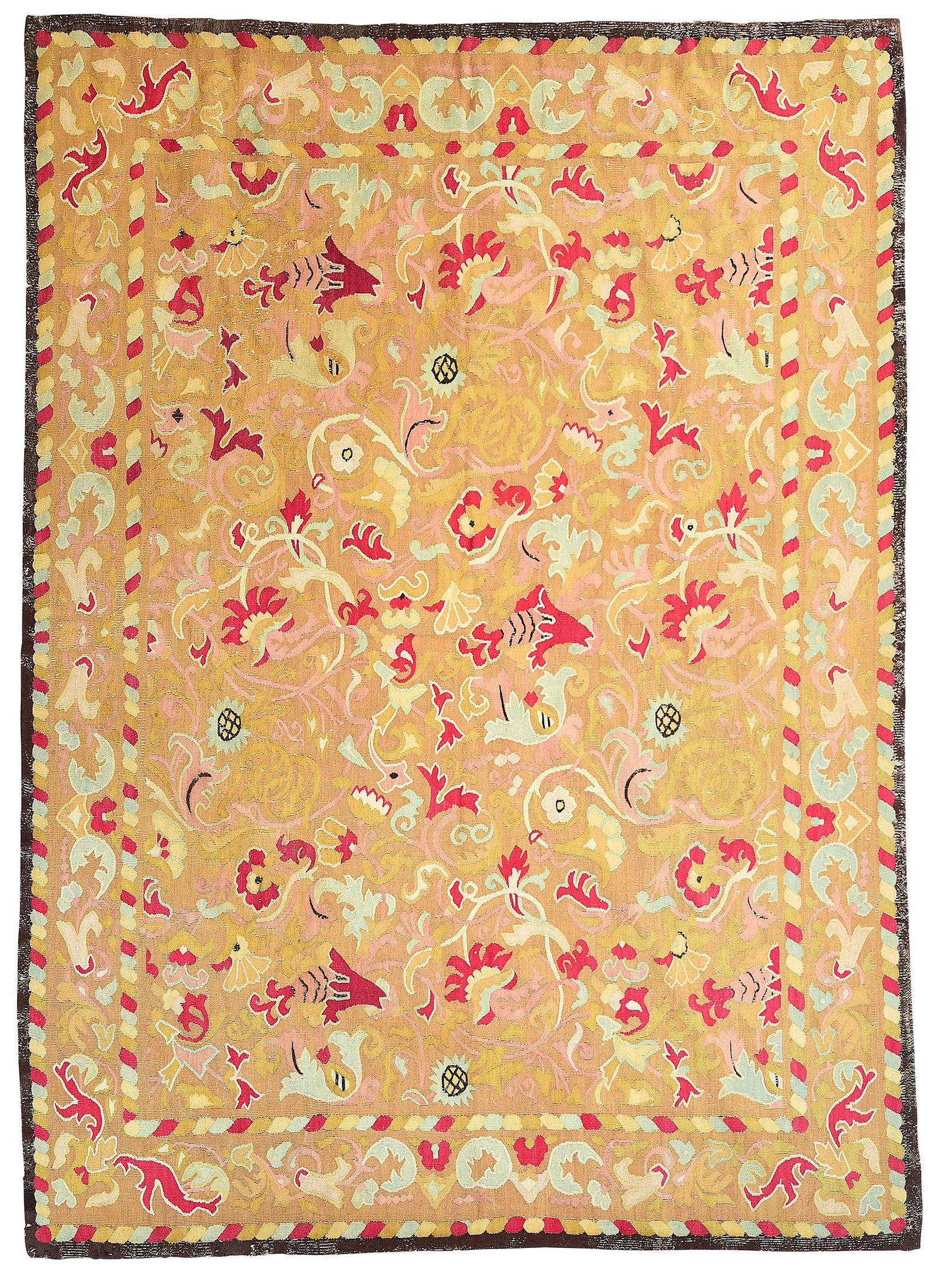 Continental Foliate Motif Wool Tapestry (1 of 5)
