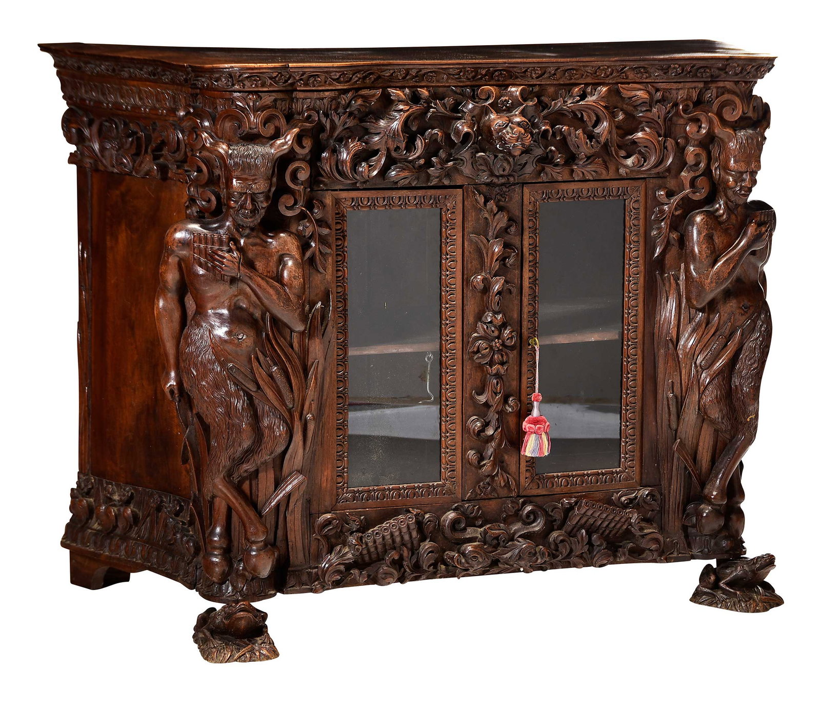 Renaissance Revival Figural Carved Walnut Buffet (1 of 20)