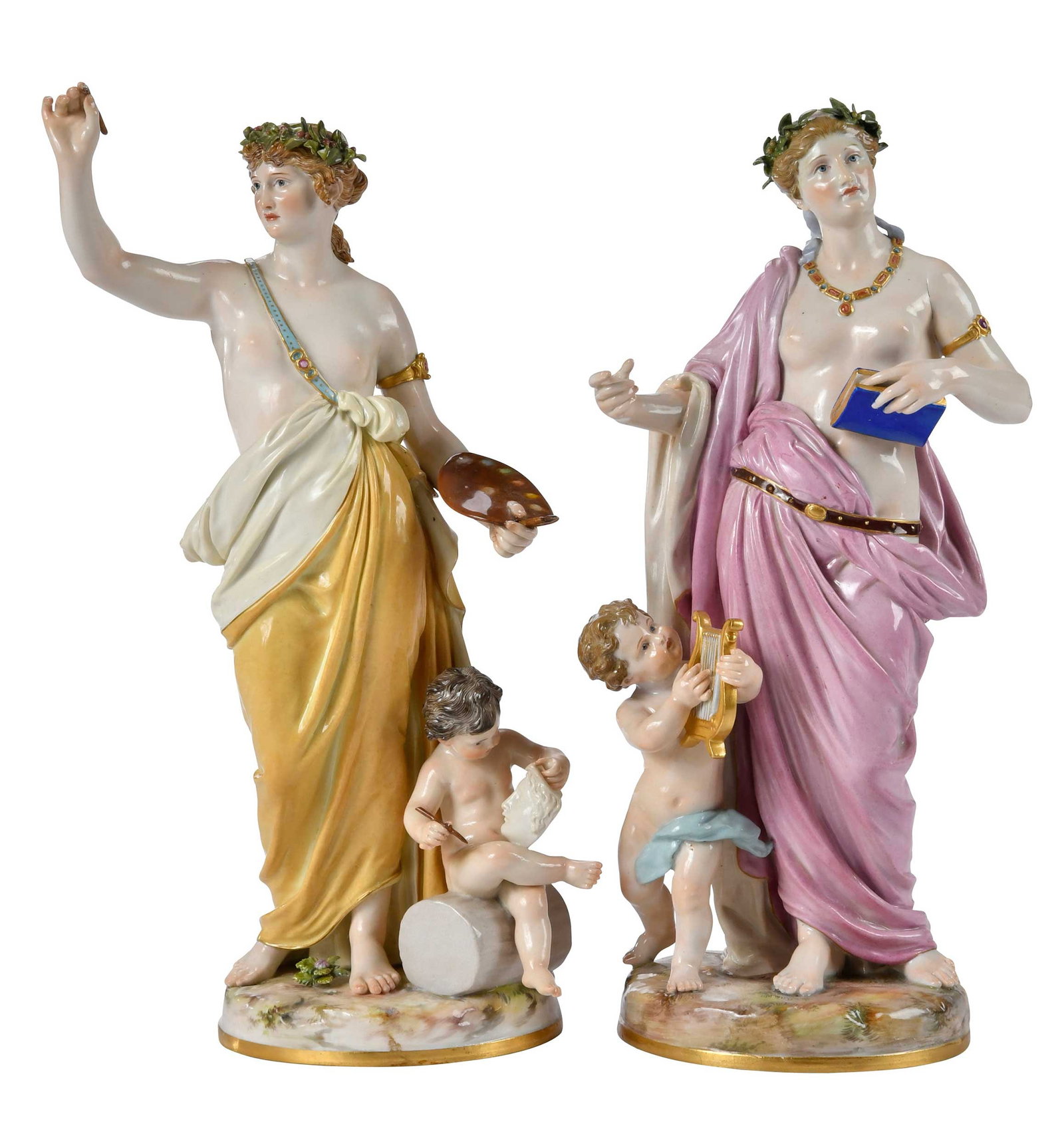 Two Meissen Porcelain Allegorical Figures (1 of 11)