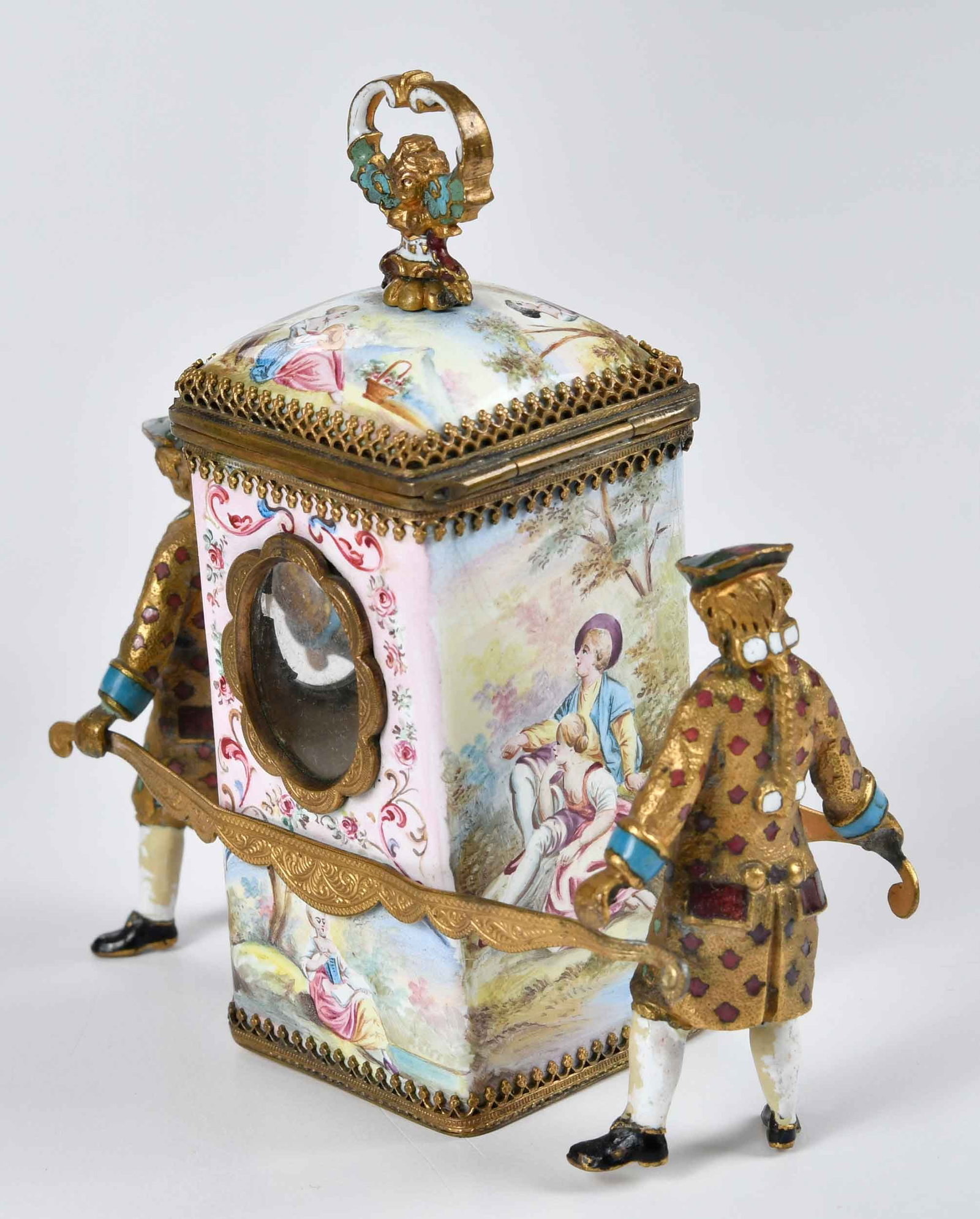 Three Small Viennese Enamel Decorated Table Objects - 14