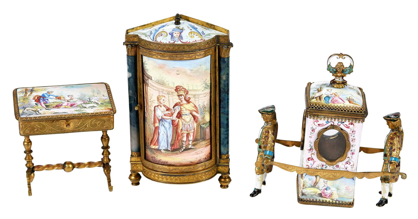 Three Small Viennese Enamel Decorated Table Objects (1 of 17)