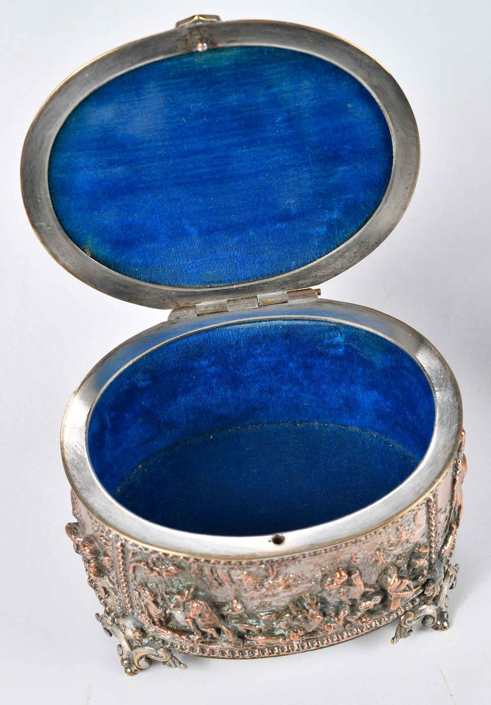Two Small Continental Adorned Metal Table Objects - 6