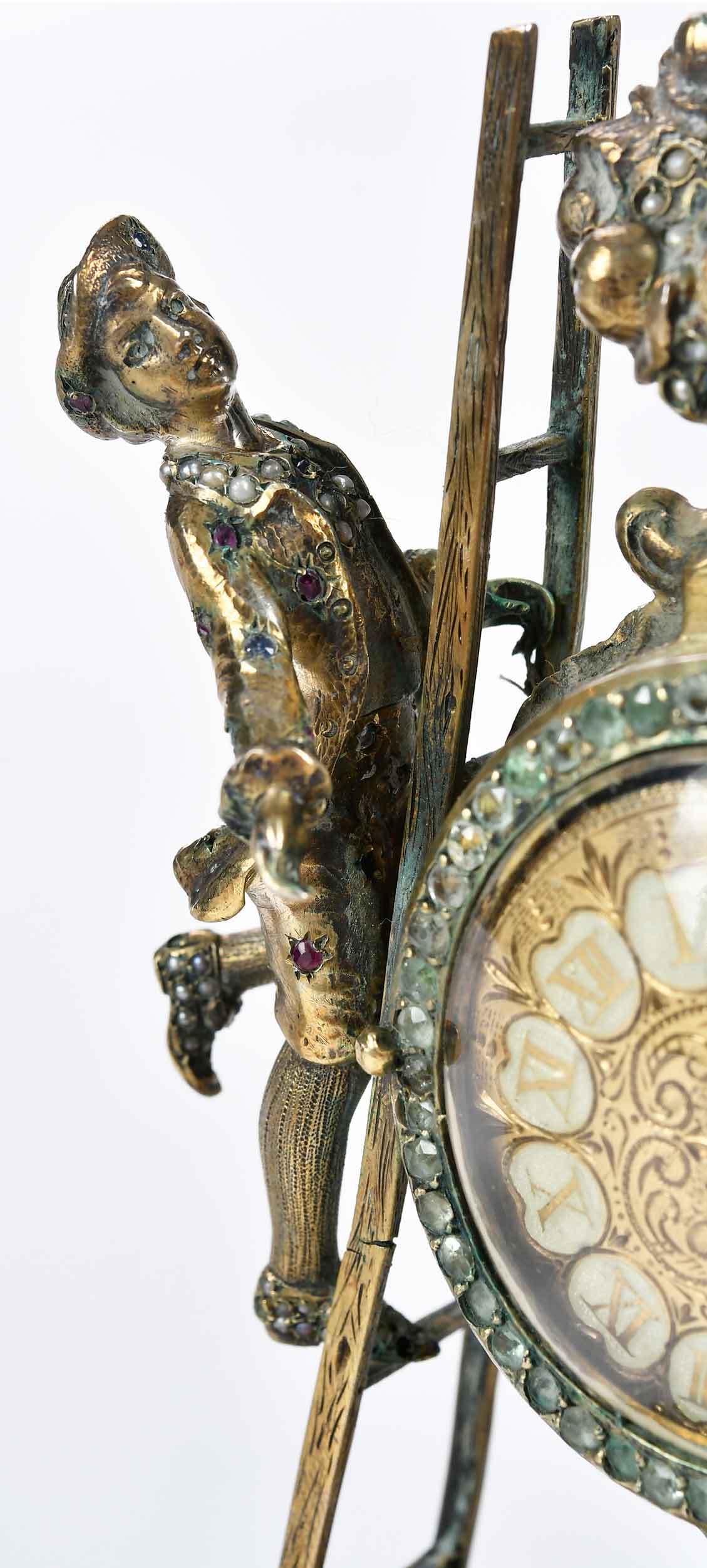Two Small Continental Adorned Metal Table Objects - 9