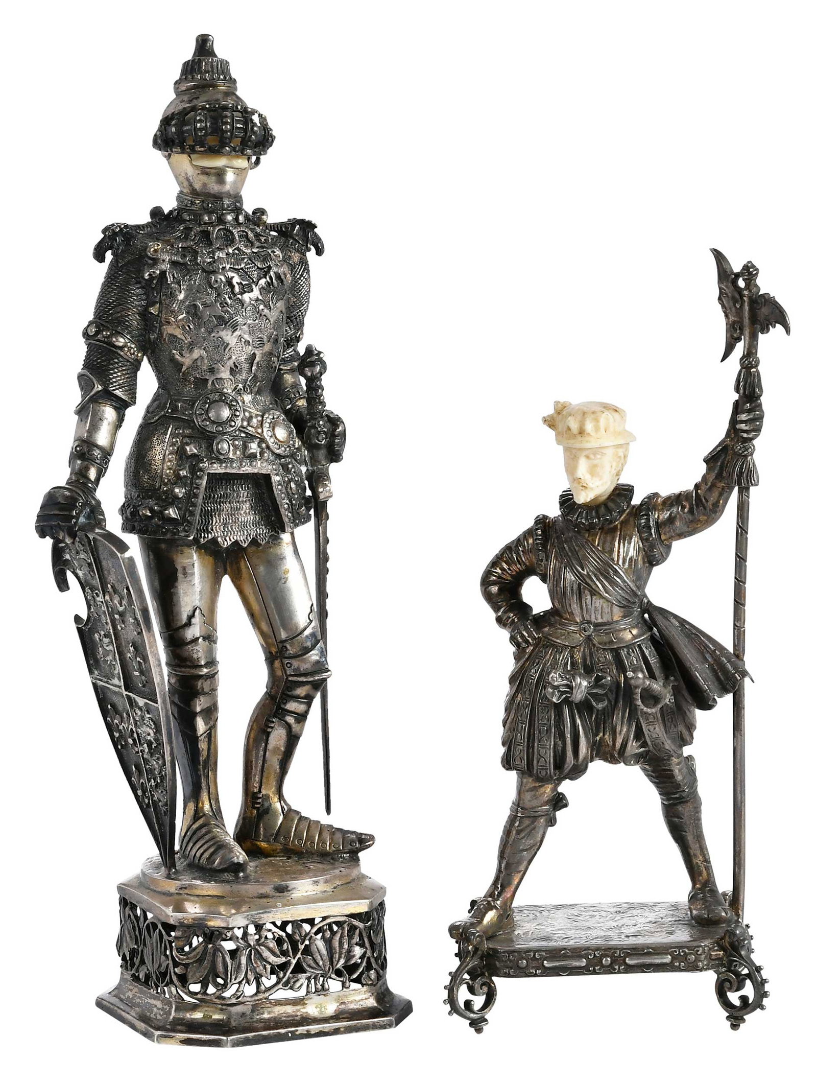 Pair of Hanau Silver and Gilt Knights, Neresheimer Co. (1 of 14)