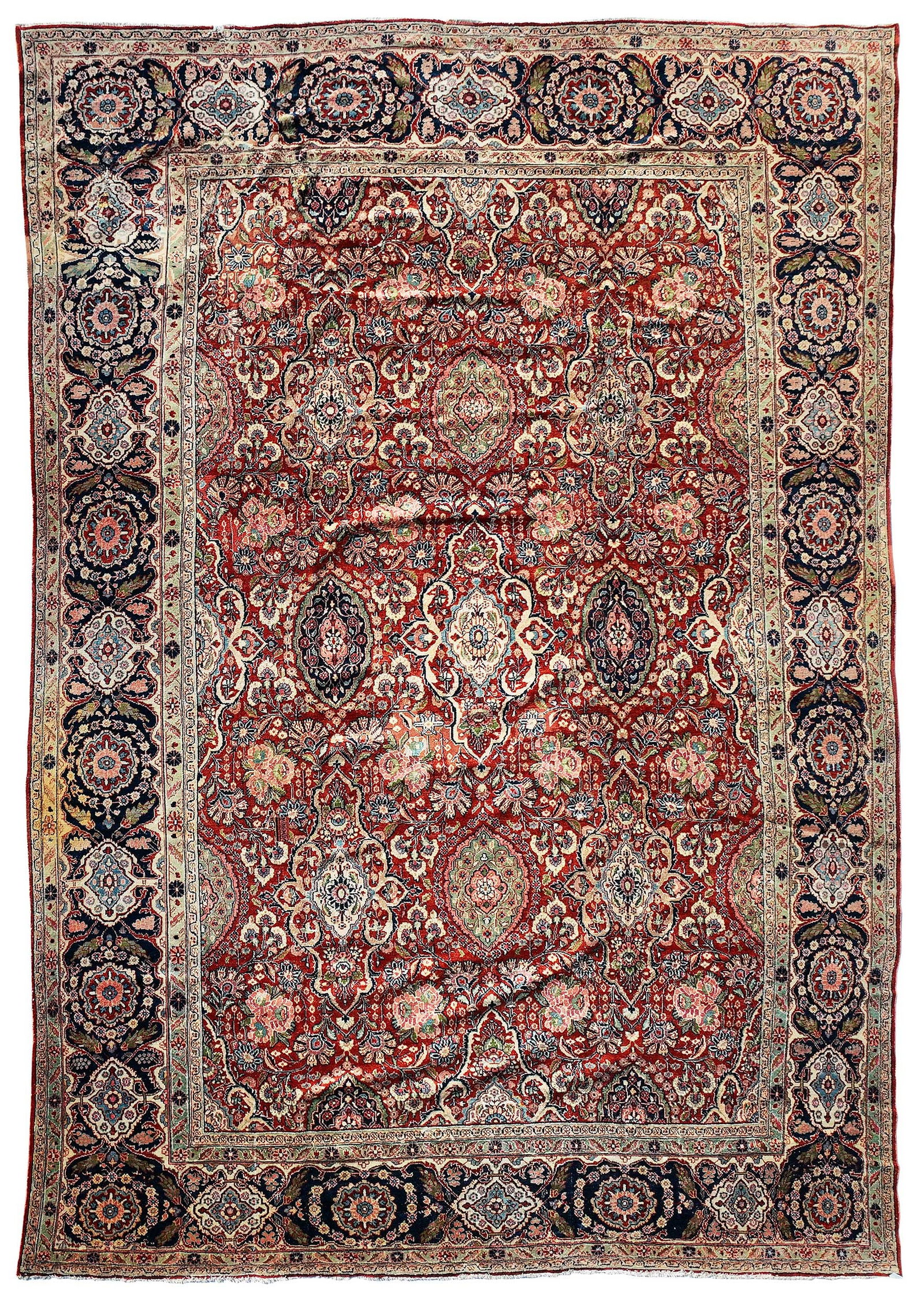 Malayer Carpet: 20th century, red field with floral design, 11 ft. x 15 ft. 7 in. 