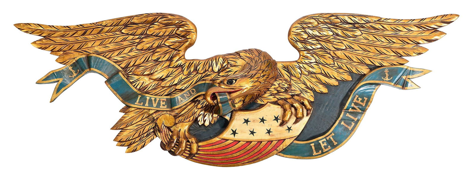 Monumental Carved and Painted American Eagle Plaque (1 of 9)