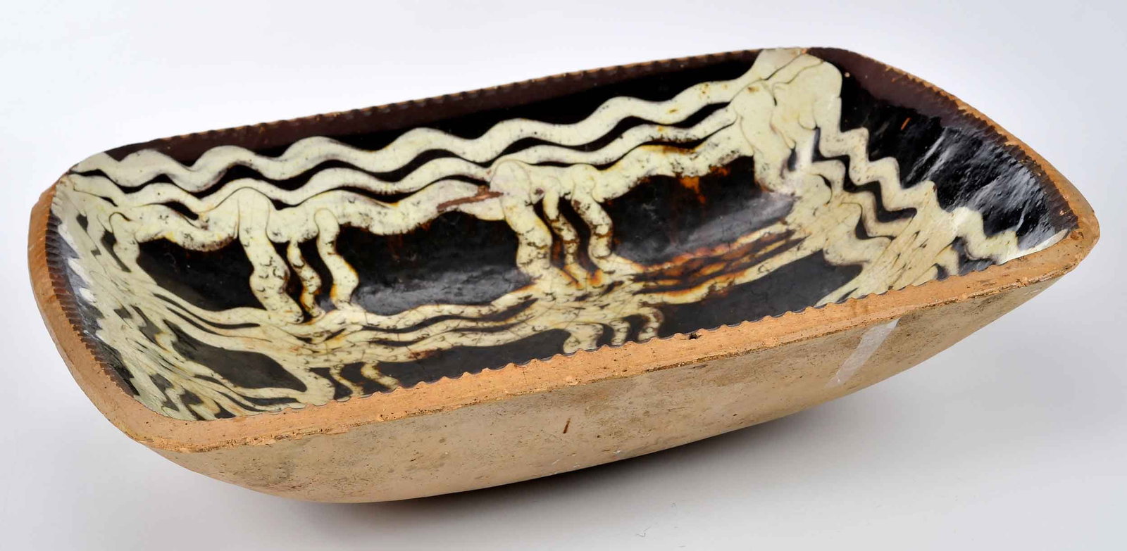 English Rectangular Slipware Dish - 2
