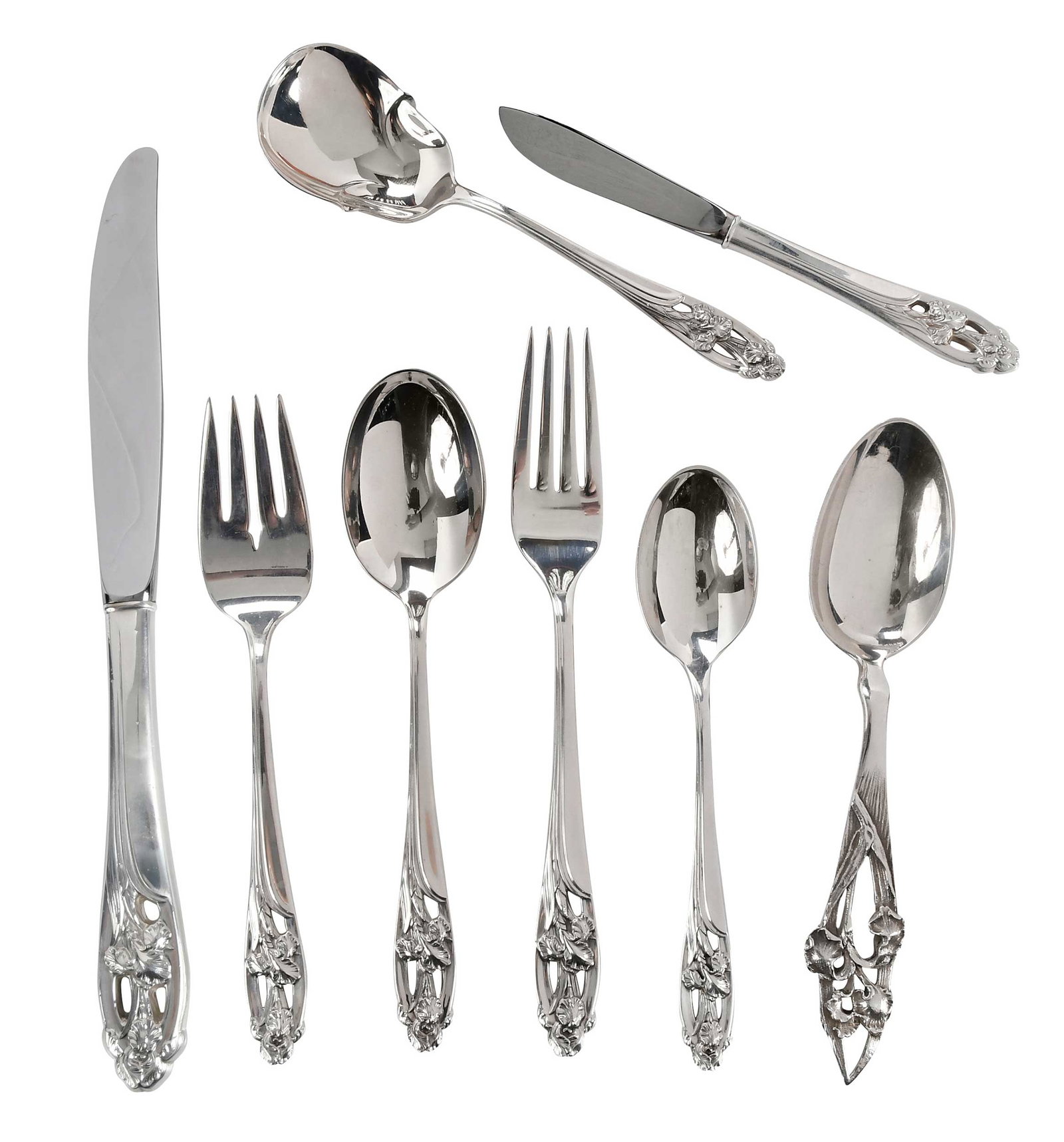Towle Silver Iris Sterling Flatware, 77 Pieces (1 of 5)