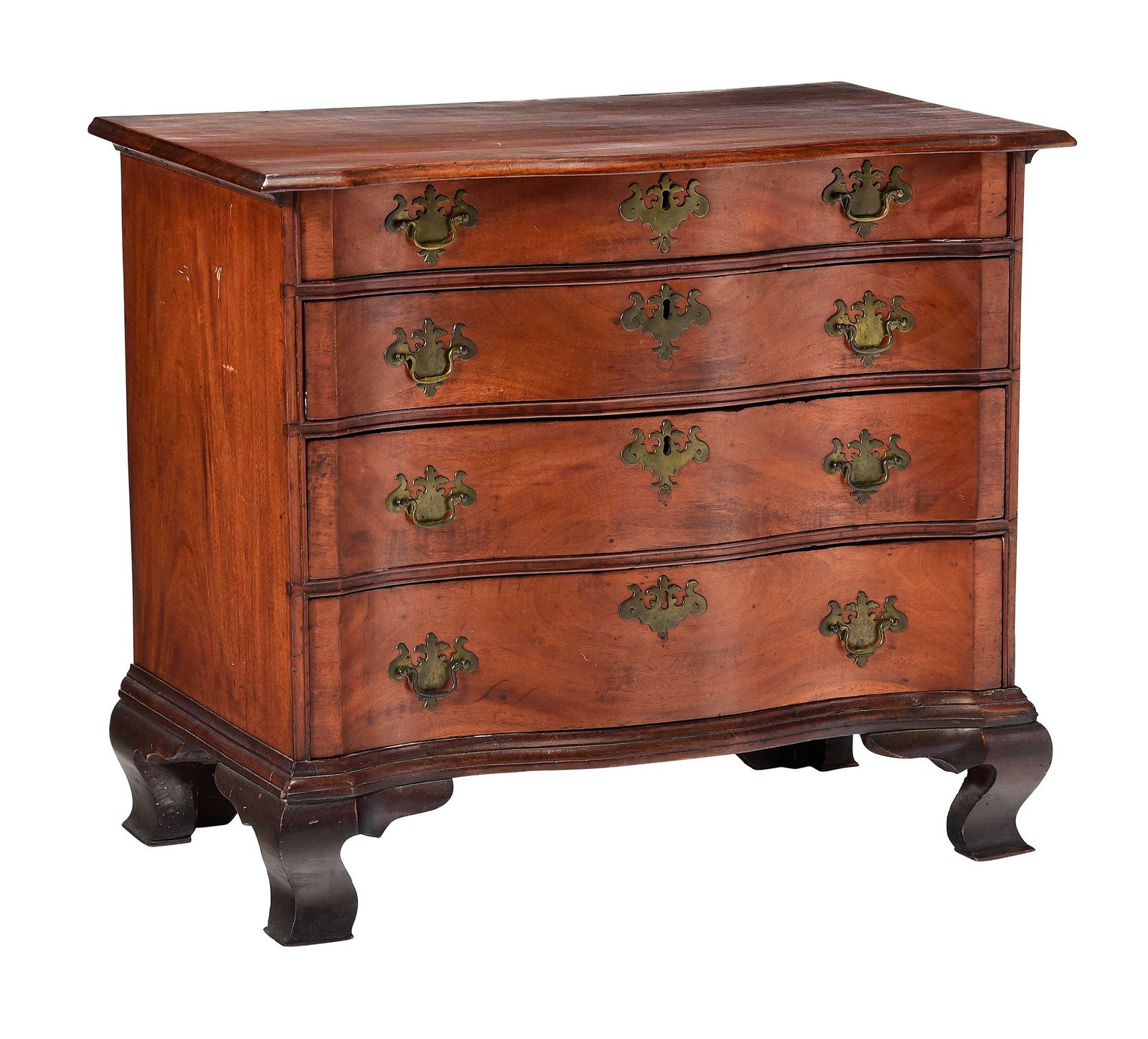 Diminutive Massachusetts Federal Mahogany Serpentine Chest of Drawers (1 of 10)