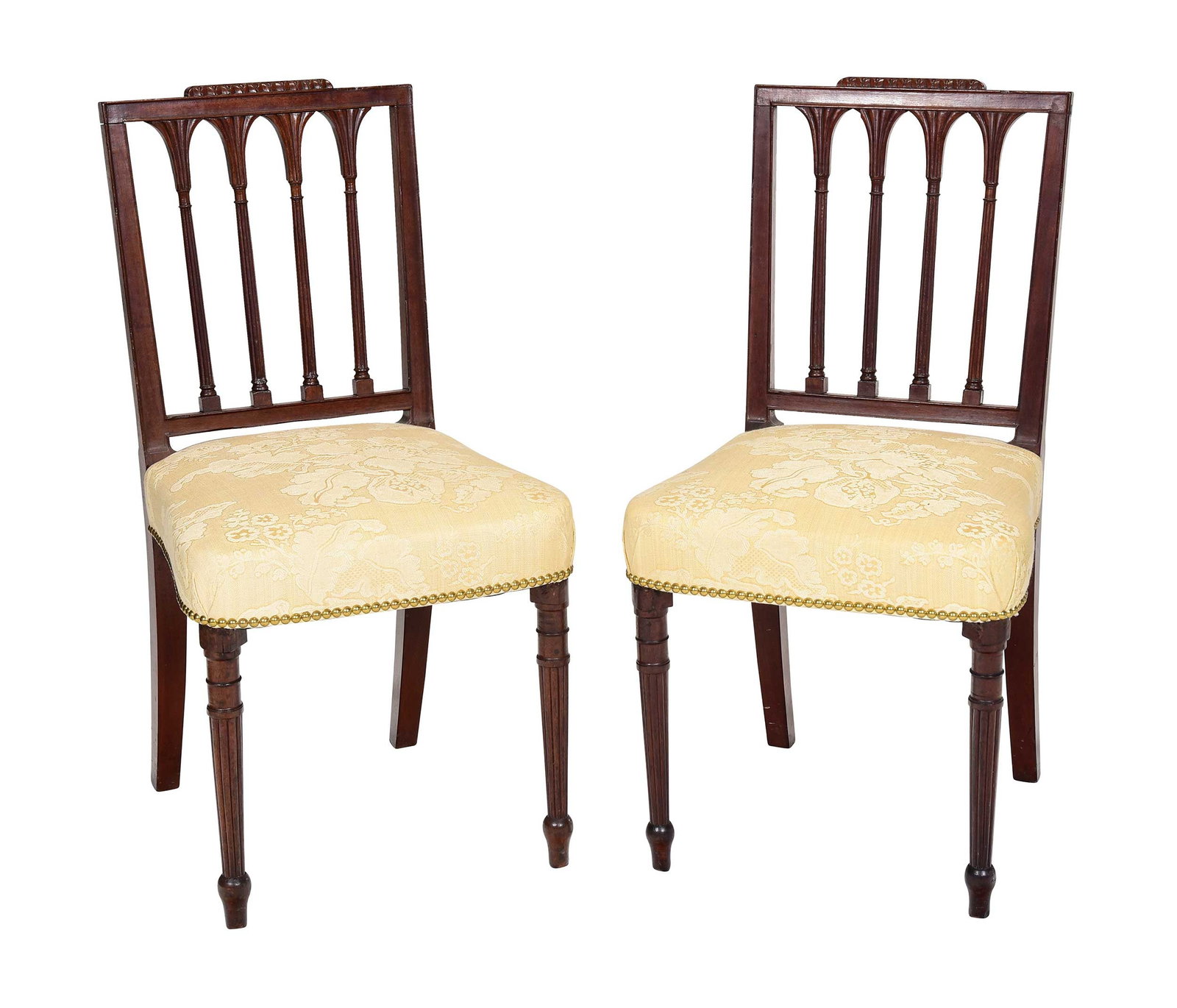 Pair of American Federal Carved Mahogany Side Chairs (1 of 11)