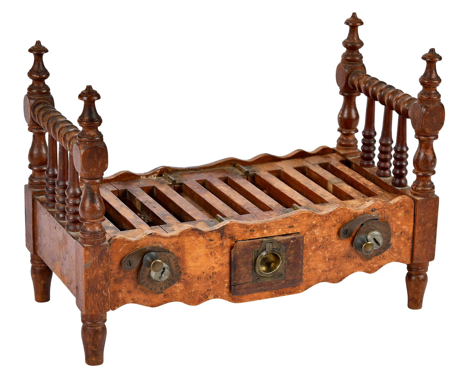 Miniature 19th Century Mechanical Invalid Bed, Probably Patent Model (1 of 10)