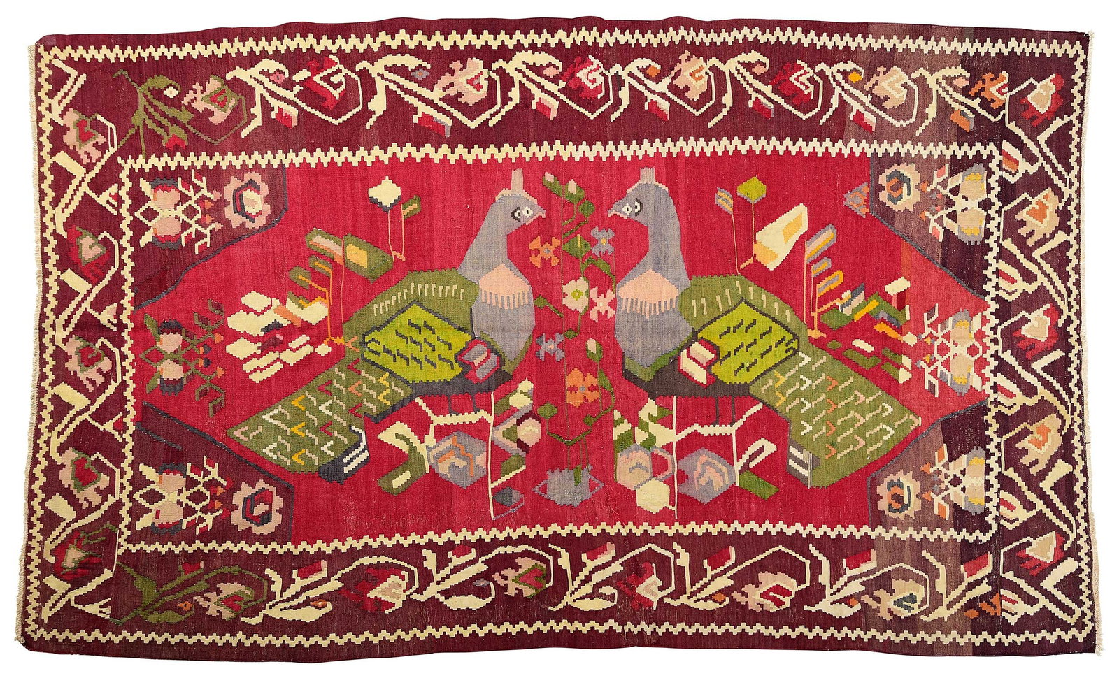 Figural Sarkoy Kilim with Two Birds (1 of 5)