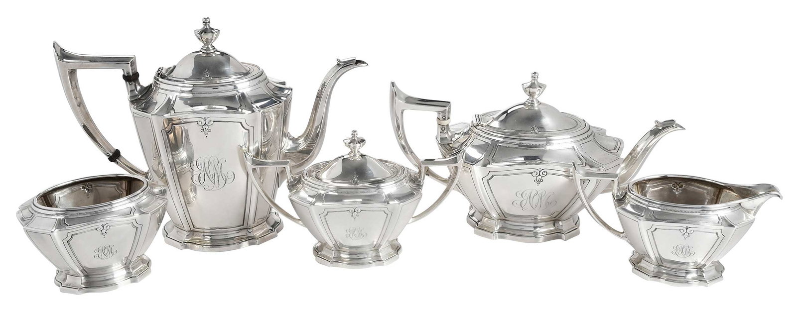 Durgin/Gorham Five Piece Sterling Tea and Coffee Service (1 of 7)