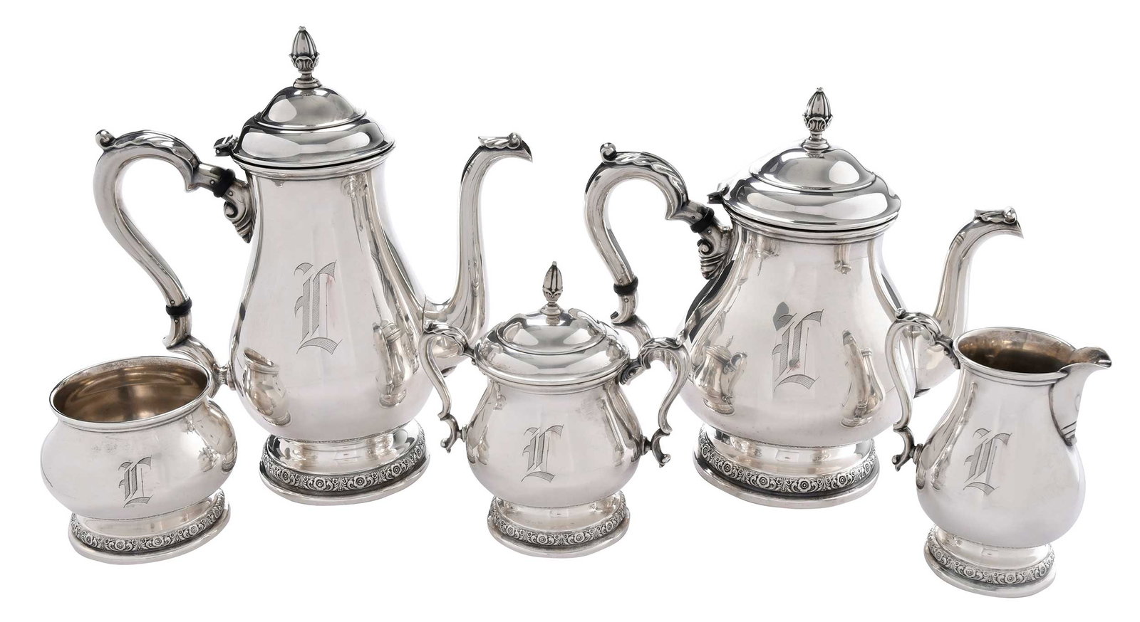 Five Piece International Prelude Sterling Tea and Coffee Service (1 of 8)