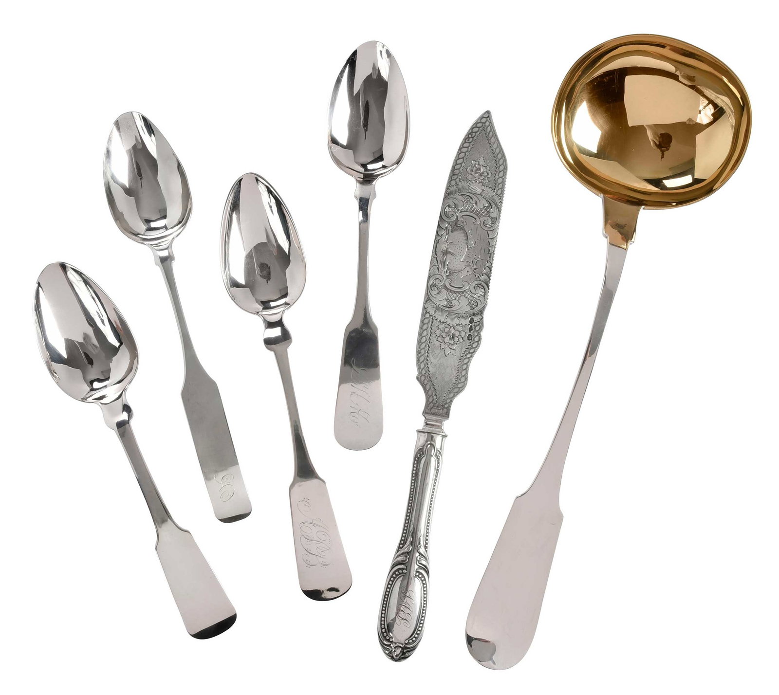 Six Pieces American Coin Silver Flatware (1 of 8)