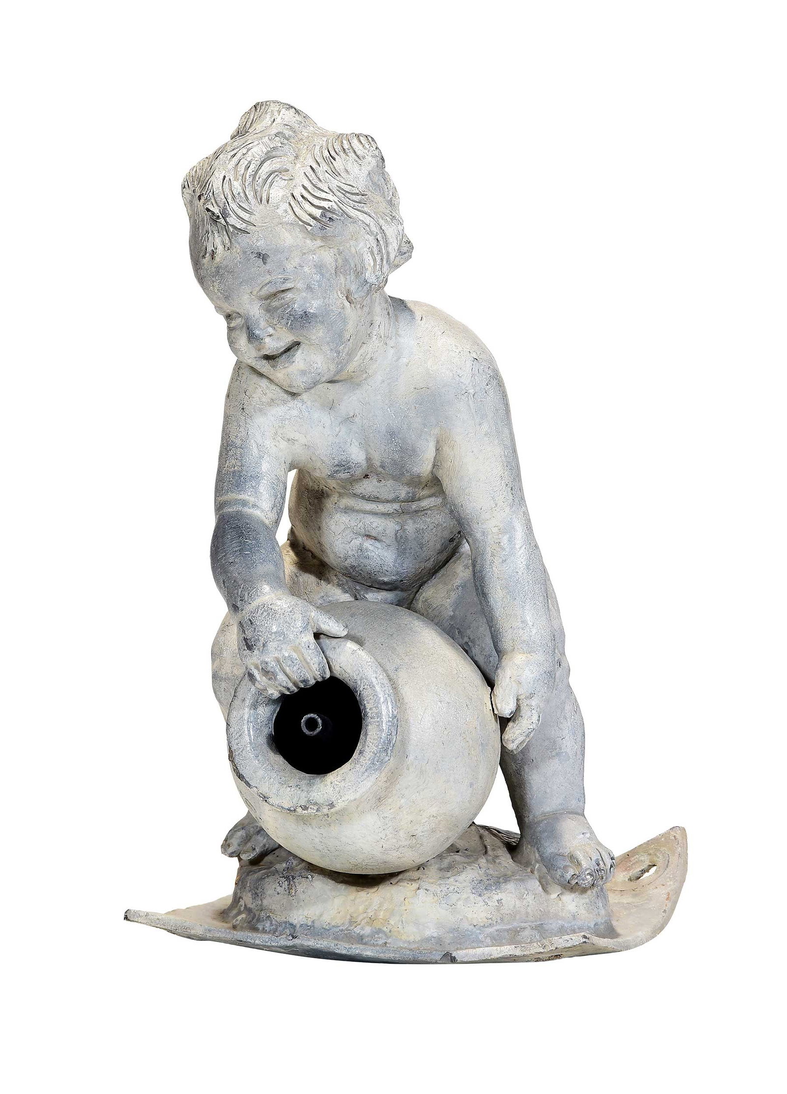 Lead Putti Garden Fountain (1 of 7)