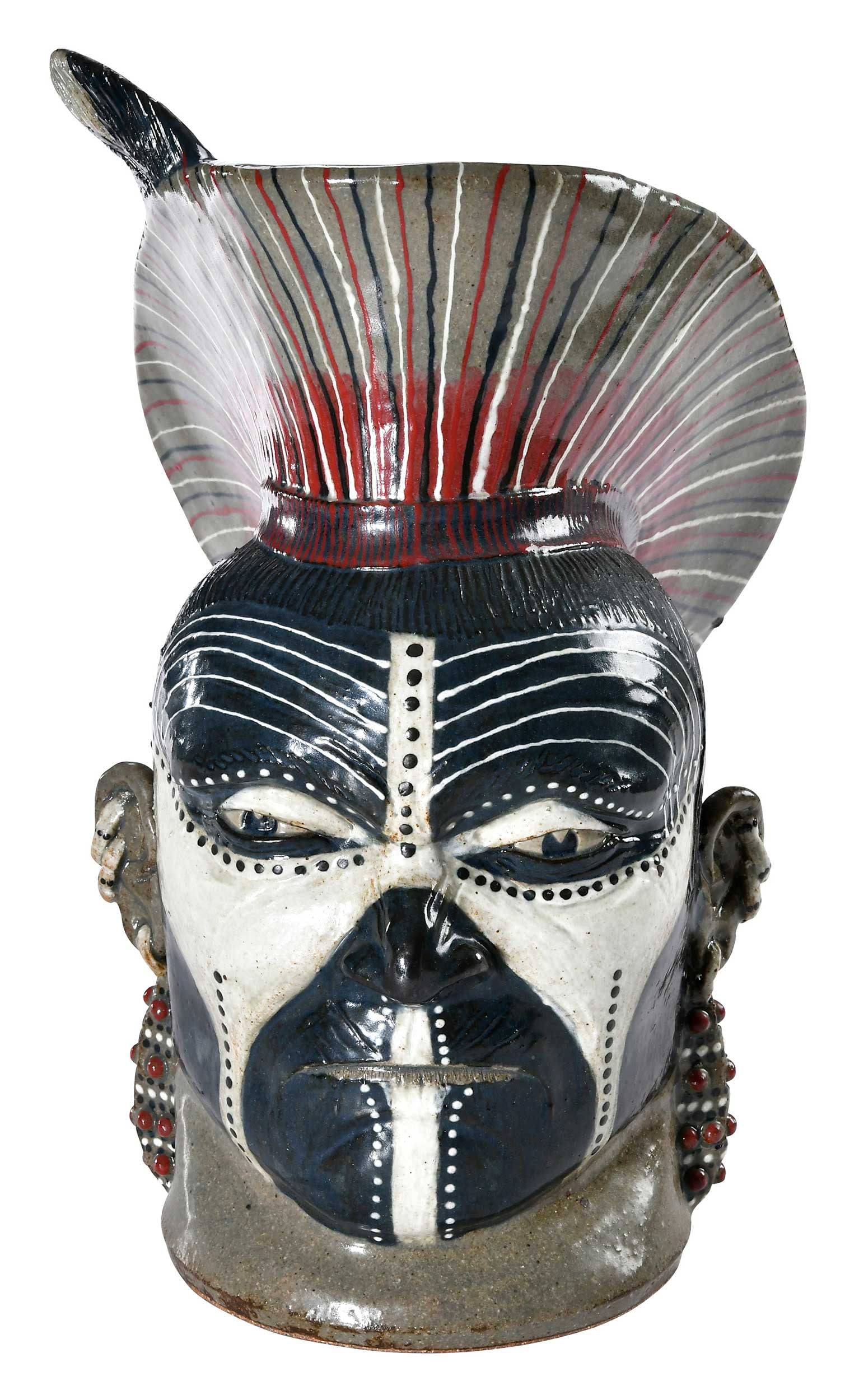 Rare Michel Bayne Native American Stoneware Face Jug (1 of 12)