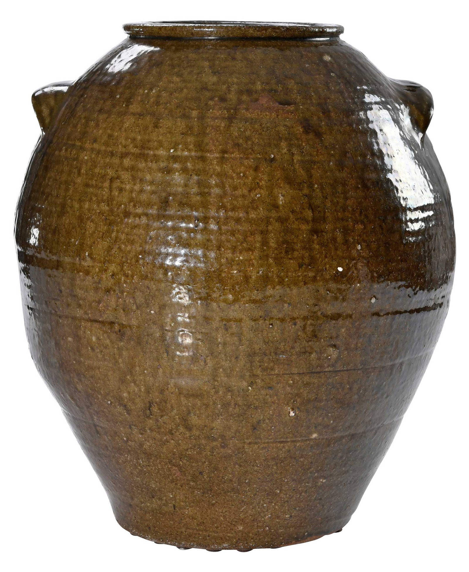 Large Catawba Valley Seagle School Attributed North Carolina Stoneware Storage Jar (1 of 16)