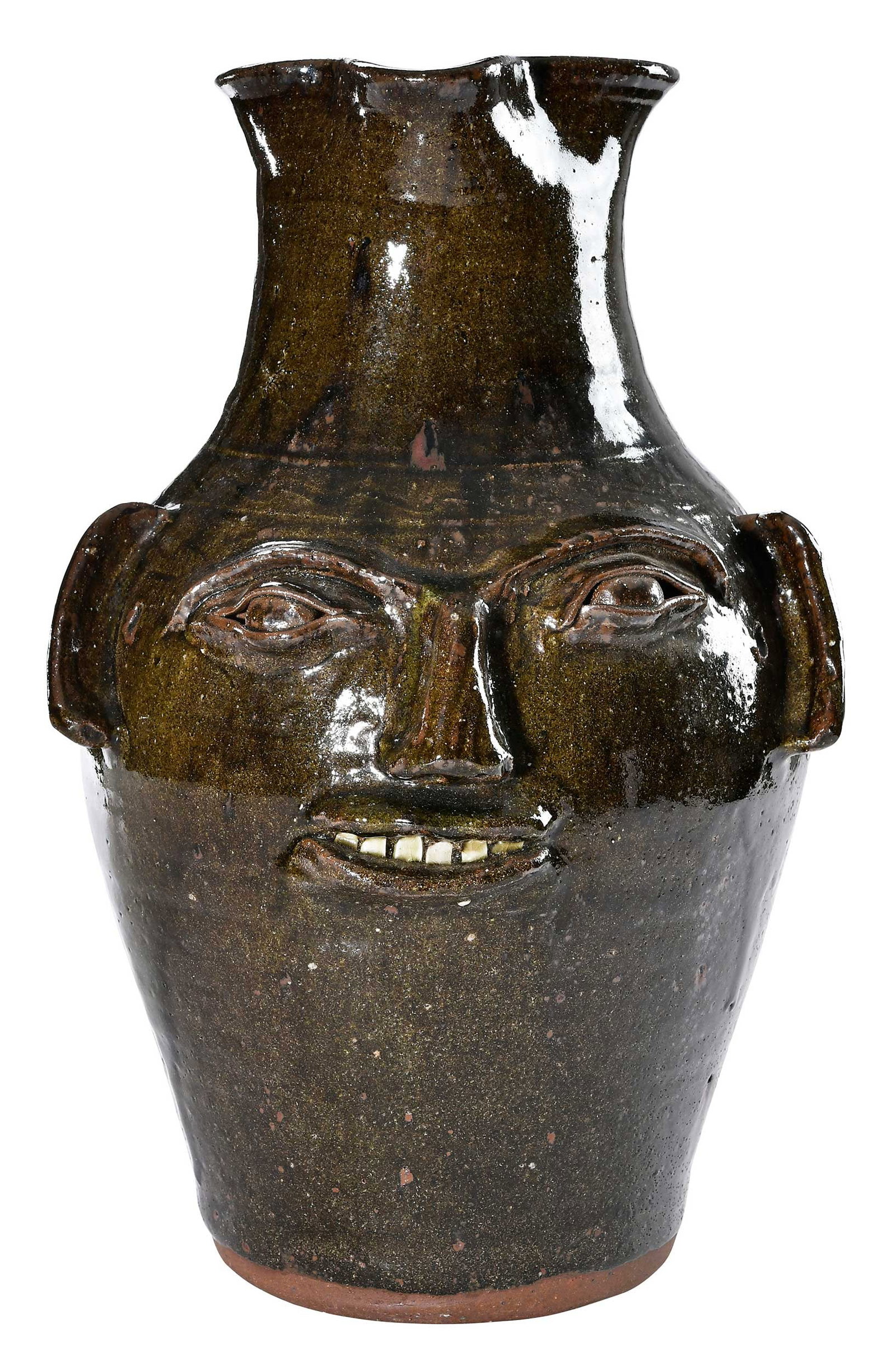 Rare Monumental Burlon Craig North Carolina Stoneware Face Pitcher (1 of 13)