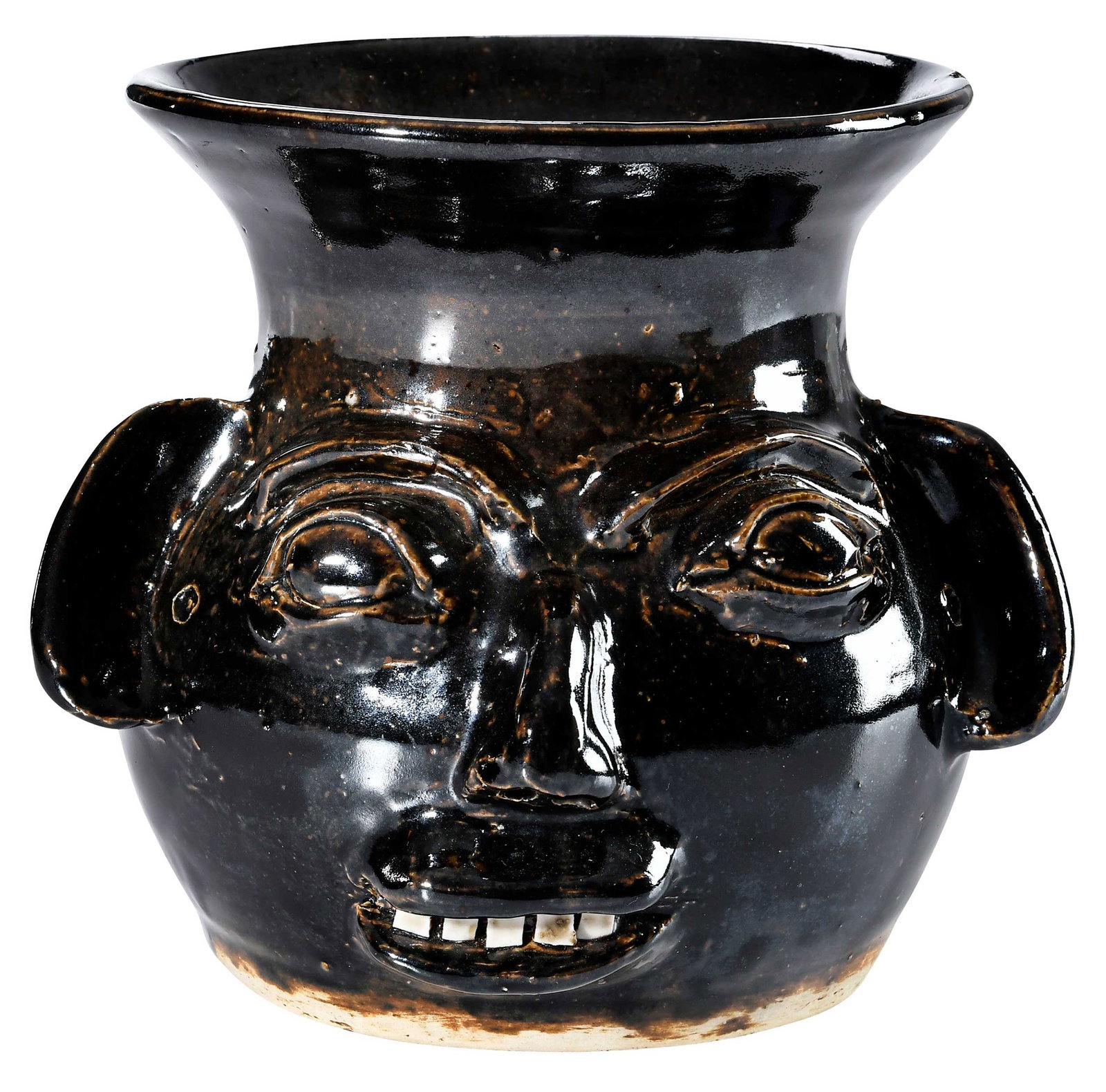Rare Burlon Craig North Carolina Stoneware Face Spitoon (1 of 8)