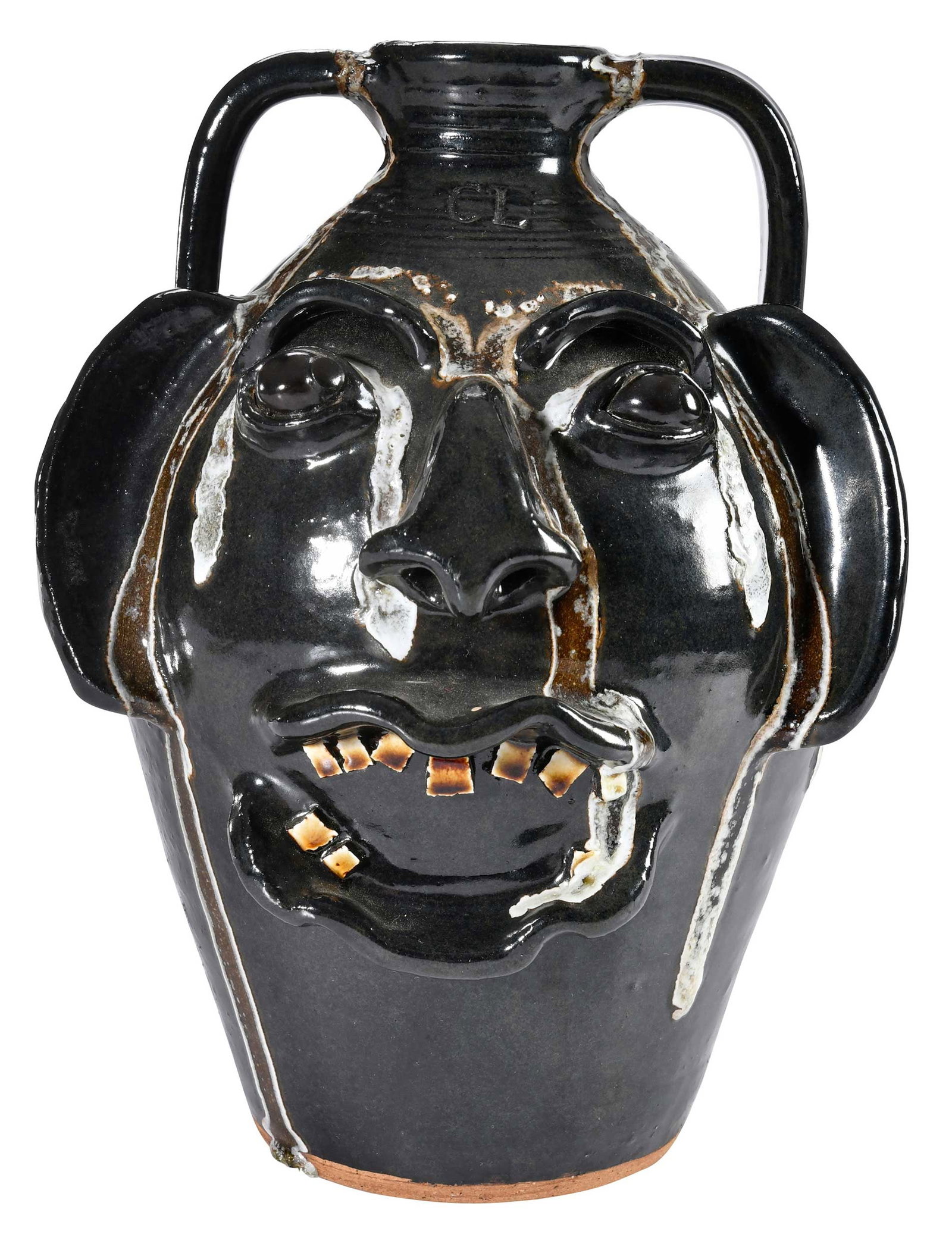 Charles Lisk Catawba Valley North Carolina Face Jug with Melt Runs (1 of 13)