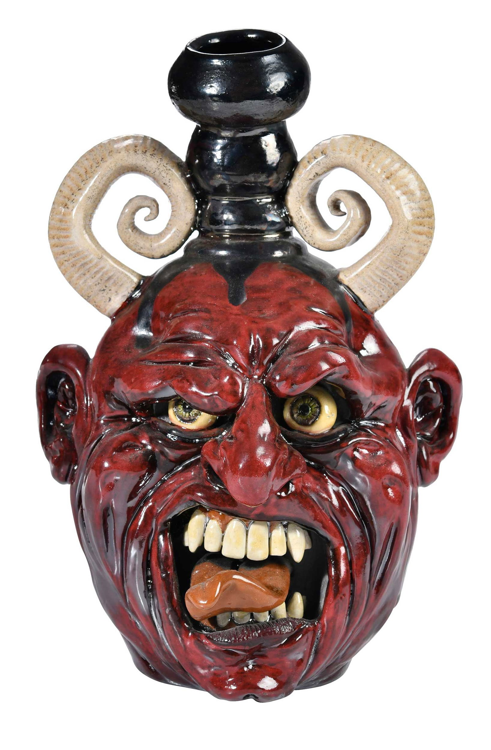 Dan Norton Pottery Devil Face Jug for the "Turkey" Merck Pottery (1 of 11)